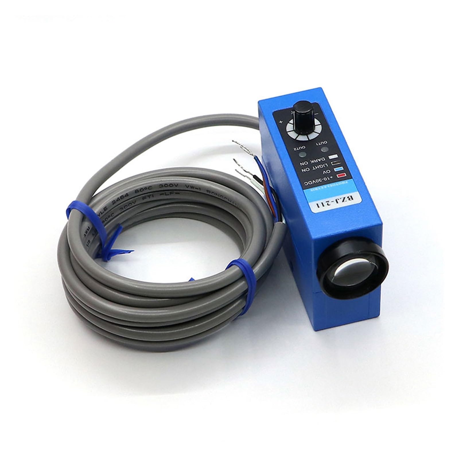 JJKKOZVQF Color Mark Sensor Color Photoelectric Sensor Switch BZJ-2 10mm Sensing Distance(B1ue)