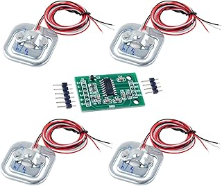 DIYmalls 4pcs Load Cell 50kg Weight Sensor Half Bridge Strain Gauge Human Body Digital Scale+ 1pcs HX711 Amplifier AD Module for Arduino