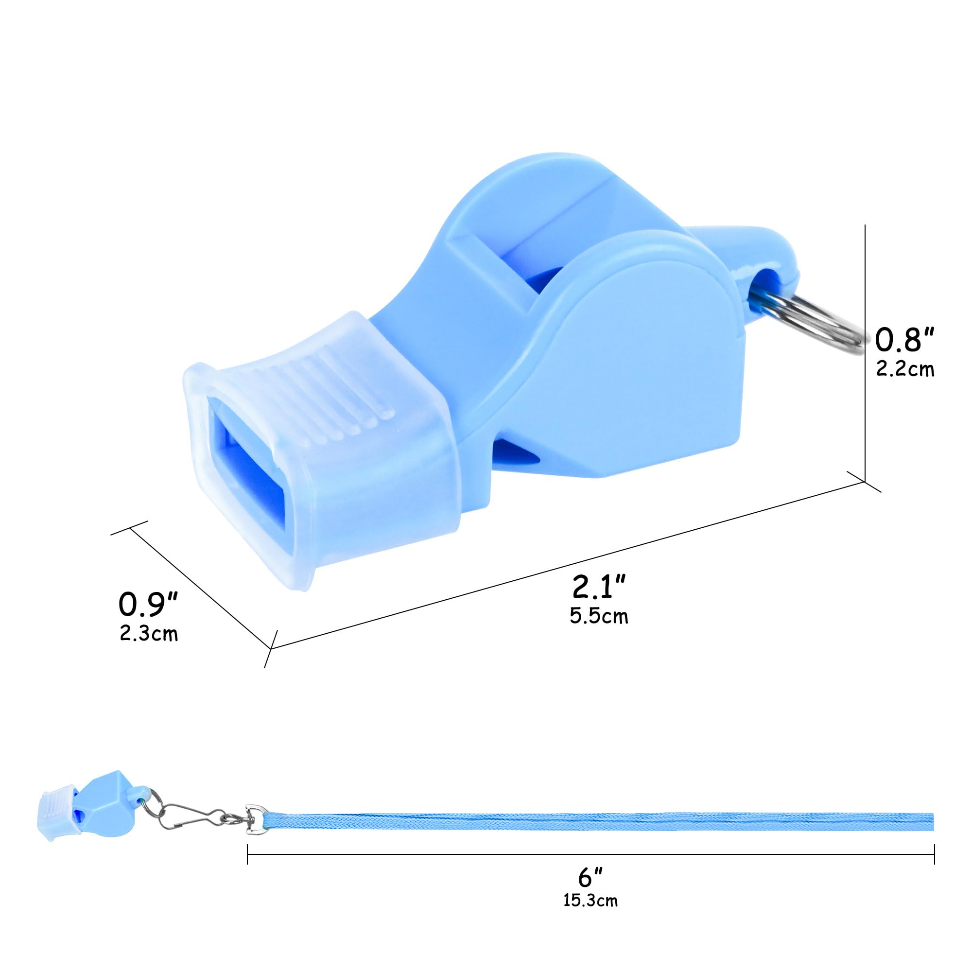 Biiange Whistle, Plastic Whistle, Whistle with Lanyard, for Outdoor Activities, Coach Trainning Whistles Party Whistles for Sports and Parties Gift (Blue)