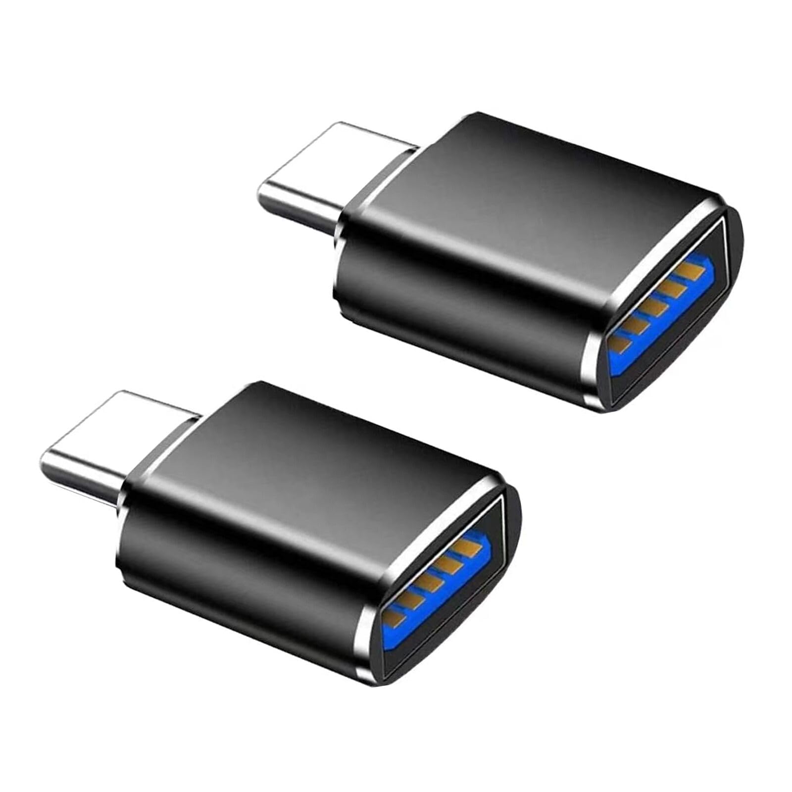 2Pack USB to USB C Adapter for iPhone 15,USB C Male to USB 3.0 Female Adapter Thunderbolt 3 Type C OTG Drive Converter Compatible with iPhone 15/15Pro Max,MacBook Pro Air, Thunderbolt Devices -Black