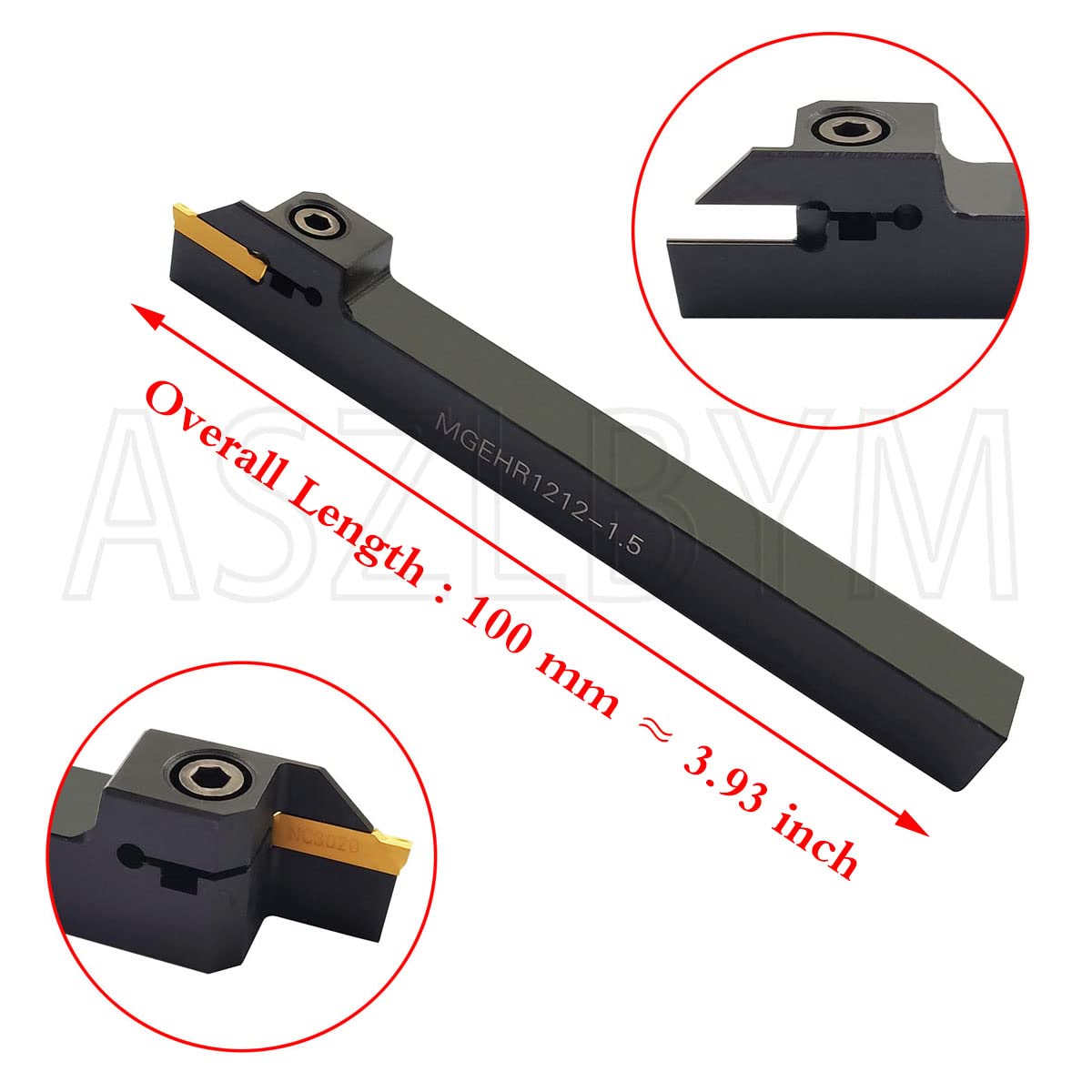 Lathe Grooving Tool Holder Grooving Cut-Off Tool Holder MGEHR1212-1.5 With 11pcs MGMN150-G Indexable Carbide Grooving Inserts — Amazon image 3