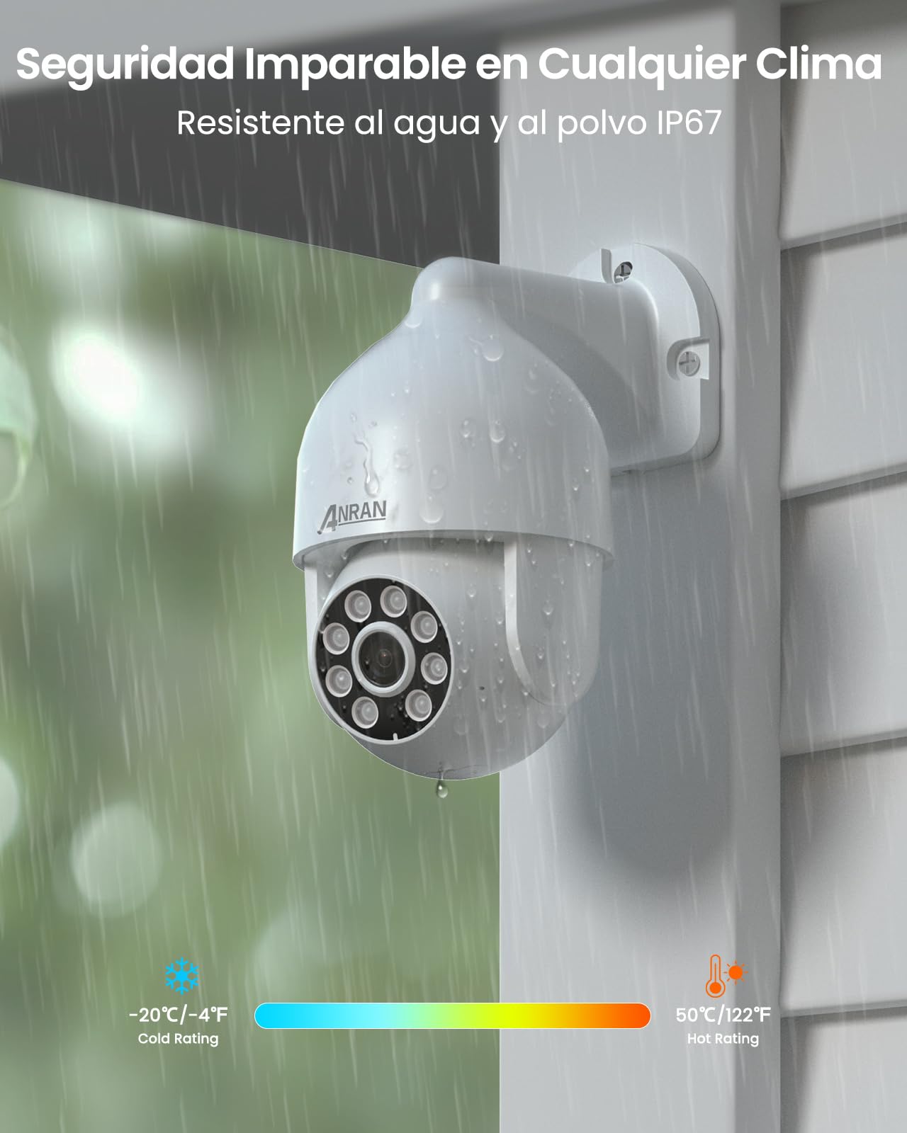 ANRAN 4K Kit Cámara Seguridad PoE, 4x8MP IP Cámara de Vigilancia Exterior/Interior, 8CH NVR con 2TB HDD, 360° Cámara con Movimiento Detector, 24/7 Grabación Continua, IP67 Impermeable, Audio de 2 Vías