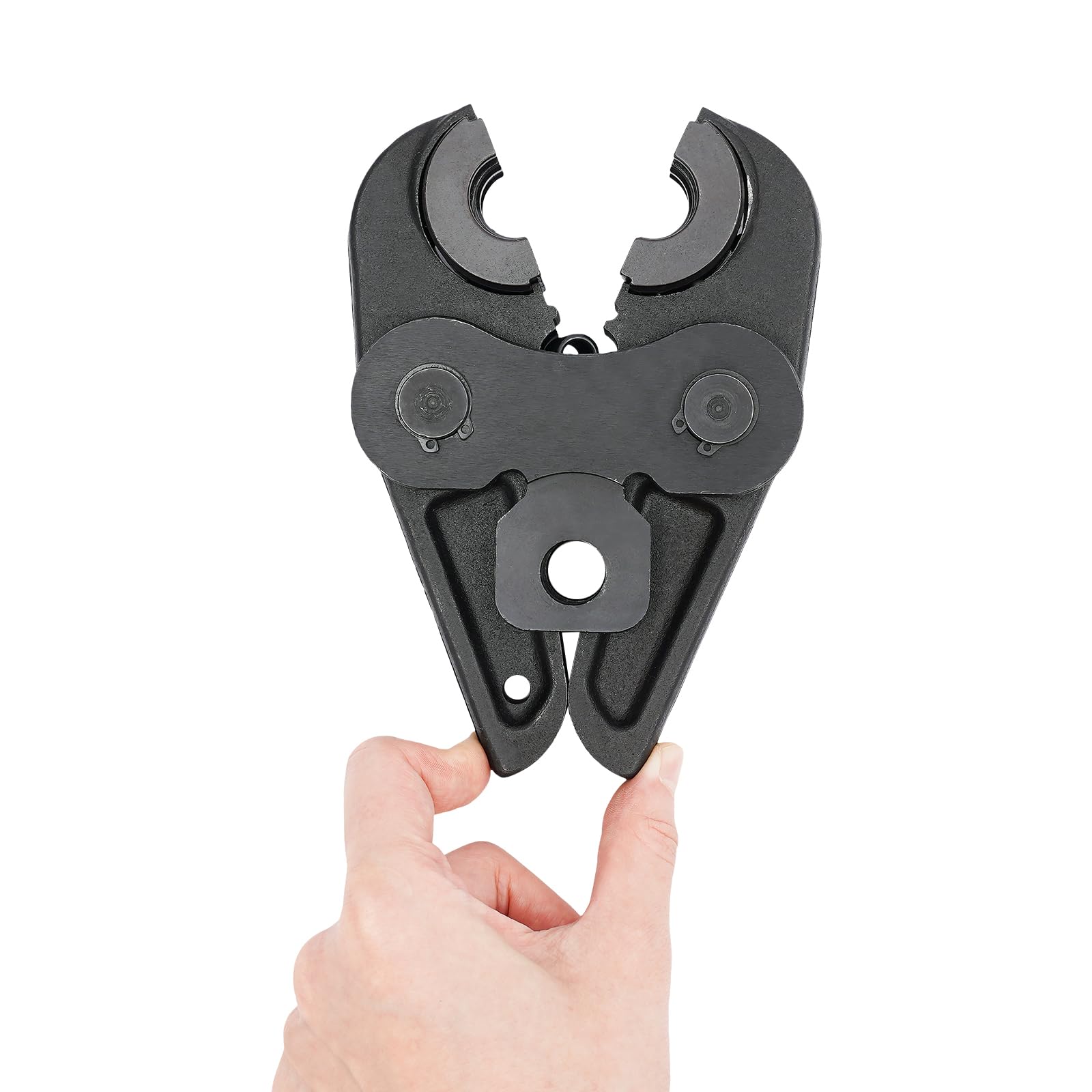 Pinza per schiacciare TH16-32 mm con 4 inserti TH per il collegamento di tubi in alluminio e plastica, tubi PEX, tubi in PB con raccordi in rame, passacavi in acciaio inox, passacavi in rame e