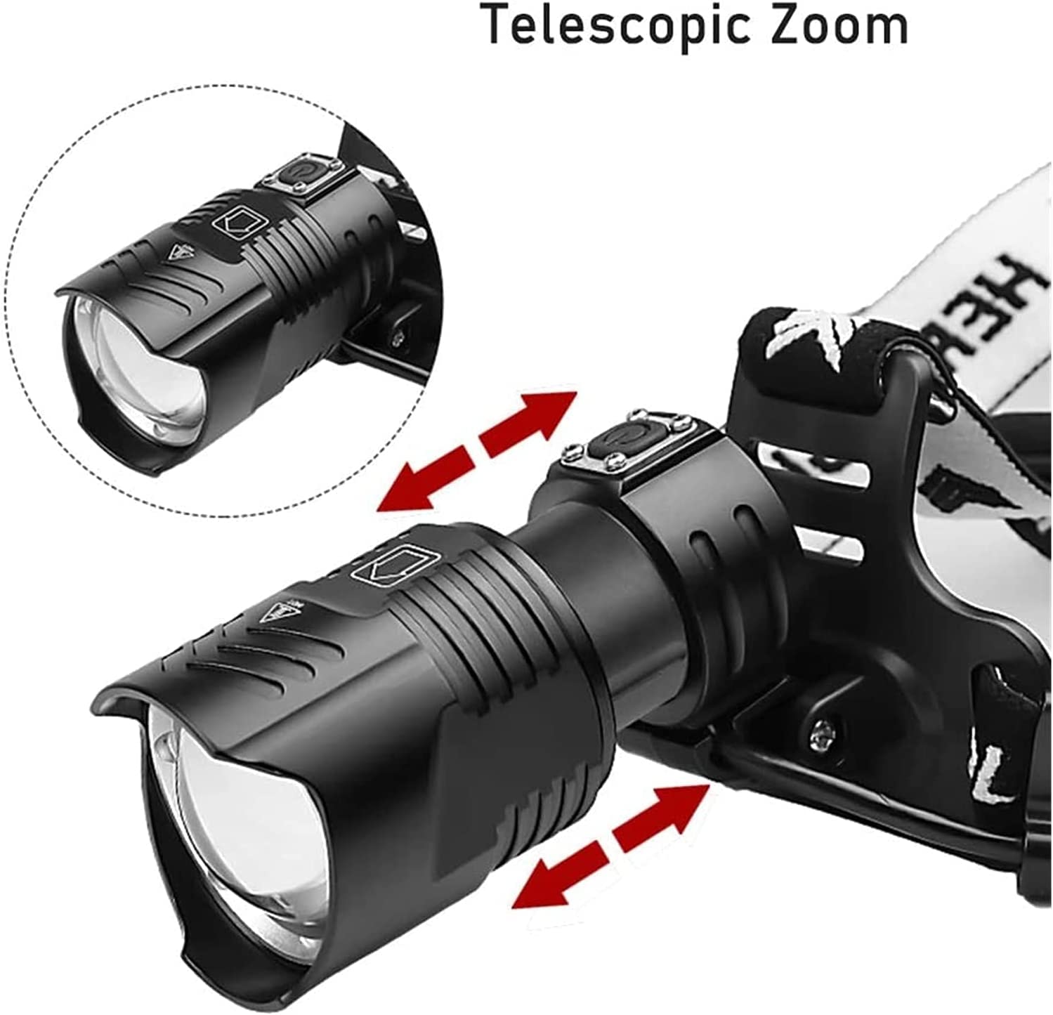 Czołówka Latarka czołowa LED XHP90 Super jasna, mocna latarka czołowa z możliwością ładowania z 3 trybami 15000 lumenów Czołówka z możliwością ładowania Latarka czołowa do eksploracji jaskiń