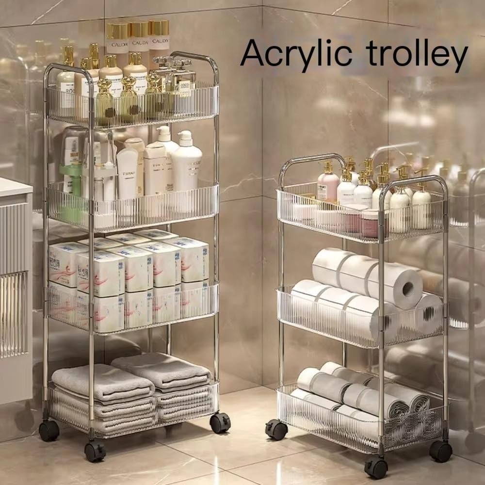 Wózki serwisowe Wózek akrylowy przezroczysty stojak do przechowywania wielowarstwowy wózek do przechowywania przekąsek salon półka do przechowywania przekąsek Wózek narzędziowy(A)