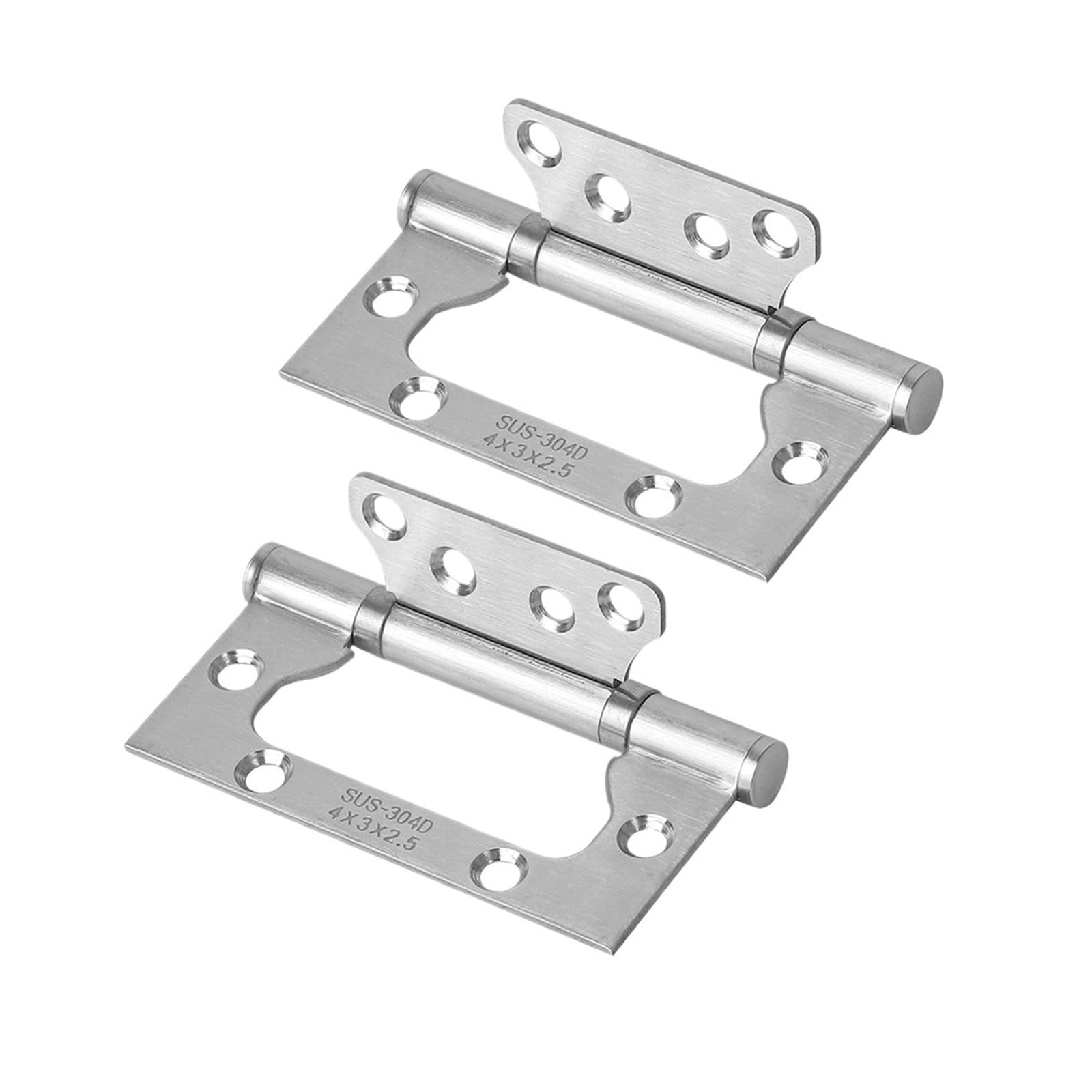 Ujzgbxqvshm Silver Folding Door Hinge,2Pcs Stainless Steel Hinges With Mounting Screws Brushed Surface Smooth Movement