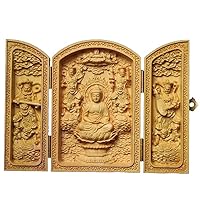 Amazon｜木彫り 仏像 【三開仏】（板形）【勢至菩薩】干支お