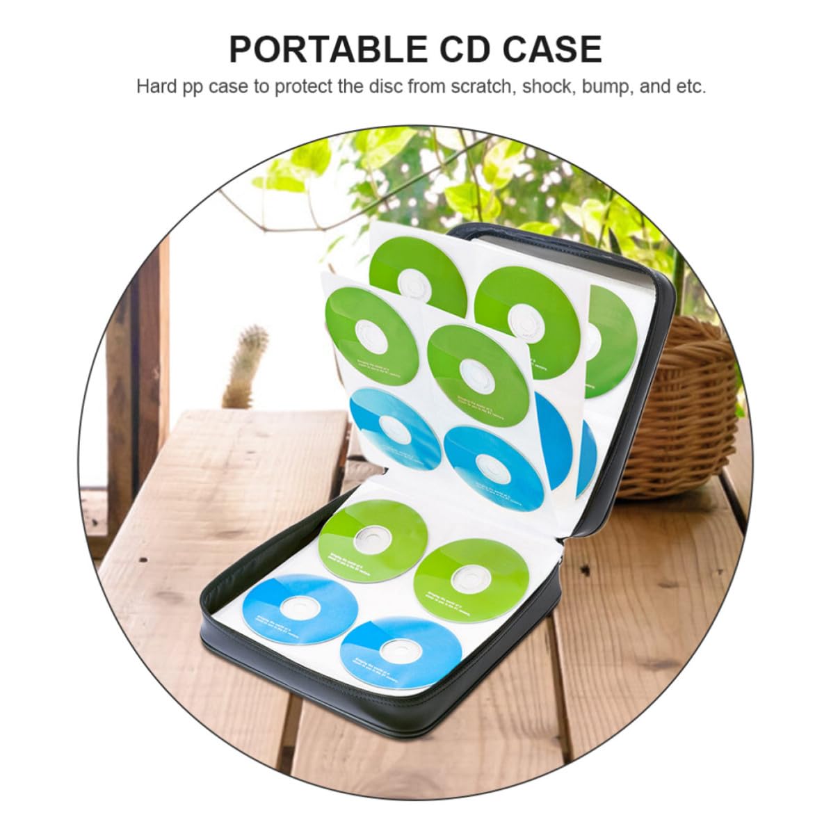Garneck Organizer CD Portatile Nero Capacità 160 Slot in Materiale Pp e Tessuto Non Tessuto, Custodia Resistente e Capiente per Casa, Auto e Viaggi