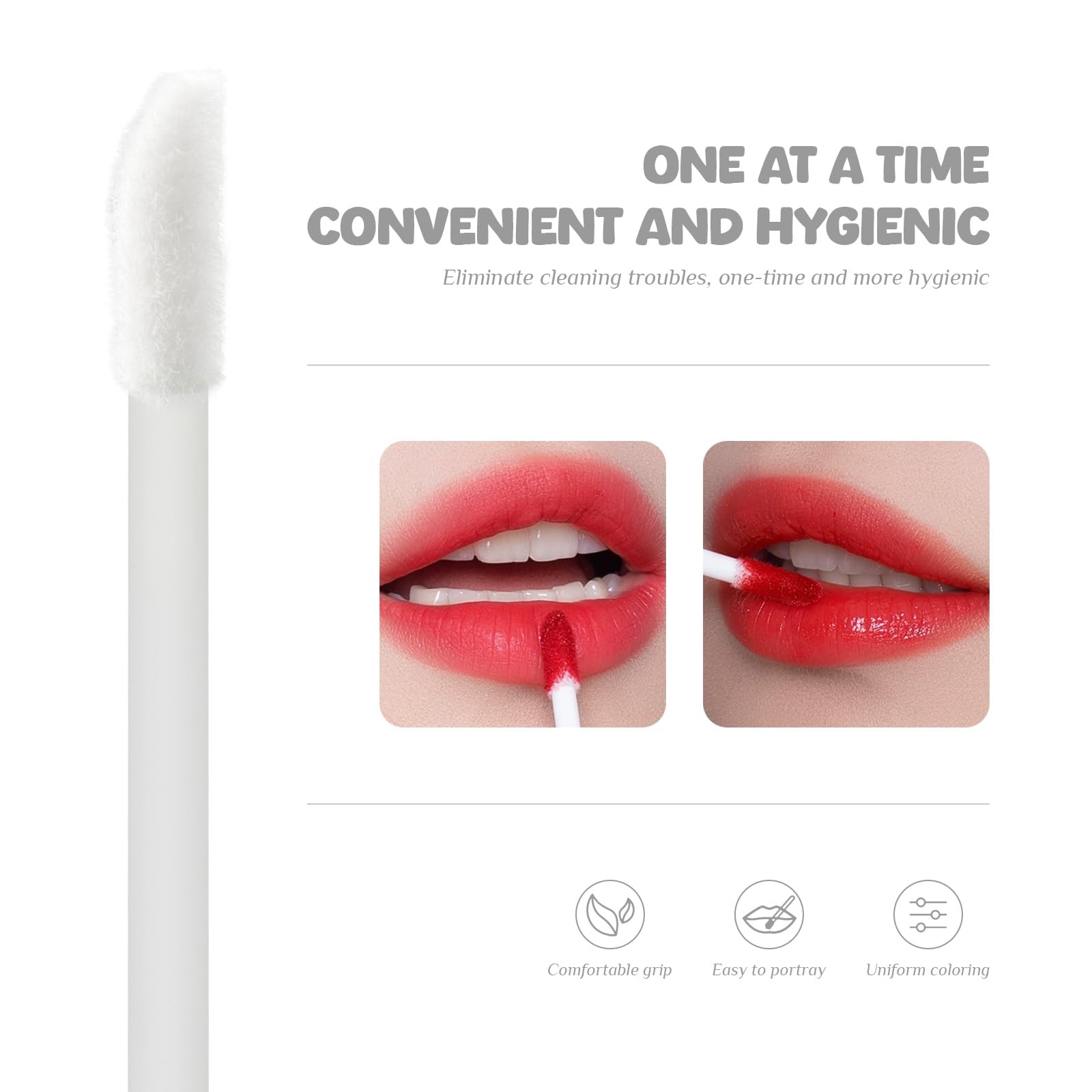 Desechables Brochas para labios Varitas,200 Piezas aplicador de lápiz labial,pinceles de labios correctores de brillo labial, herramientas de maquillaje para labios y ojos (Blanco)