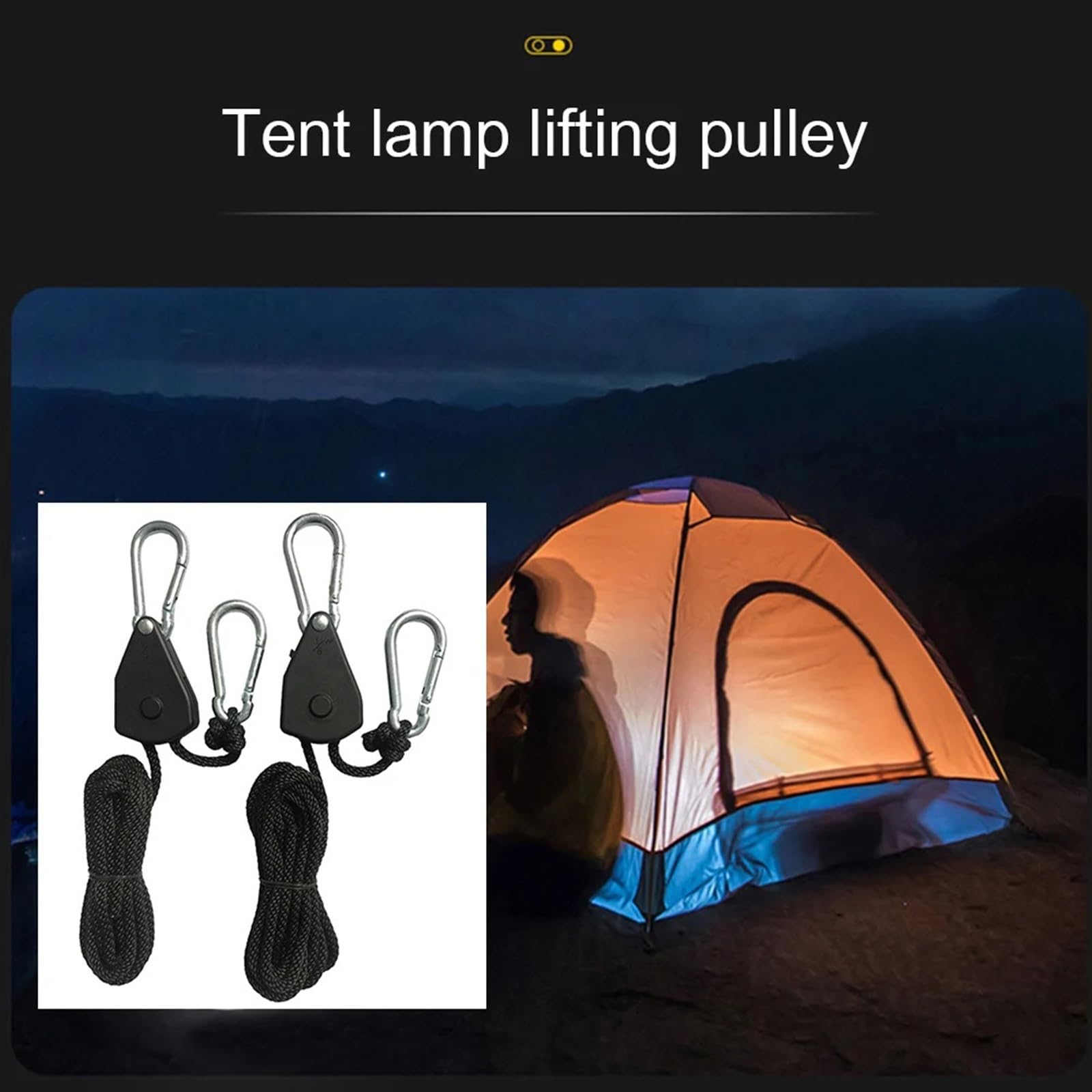 Polea de suspensión con trinquete for cuerda de kayak, polea de suspensión de 2 metros, trinquete de bloqueo, gancho de polea de elevación for acampar para polea(10 Piece)