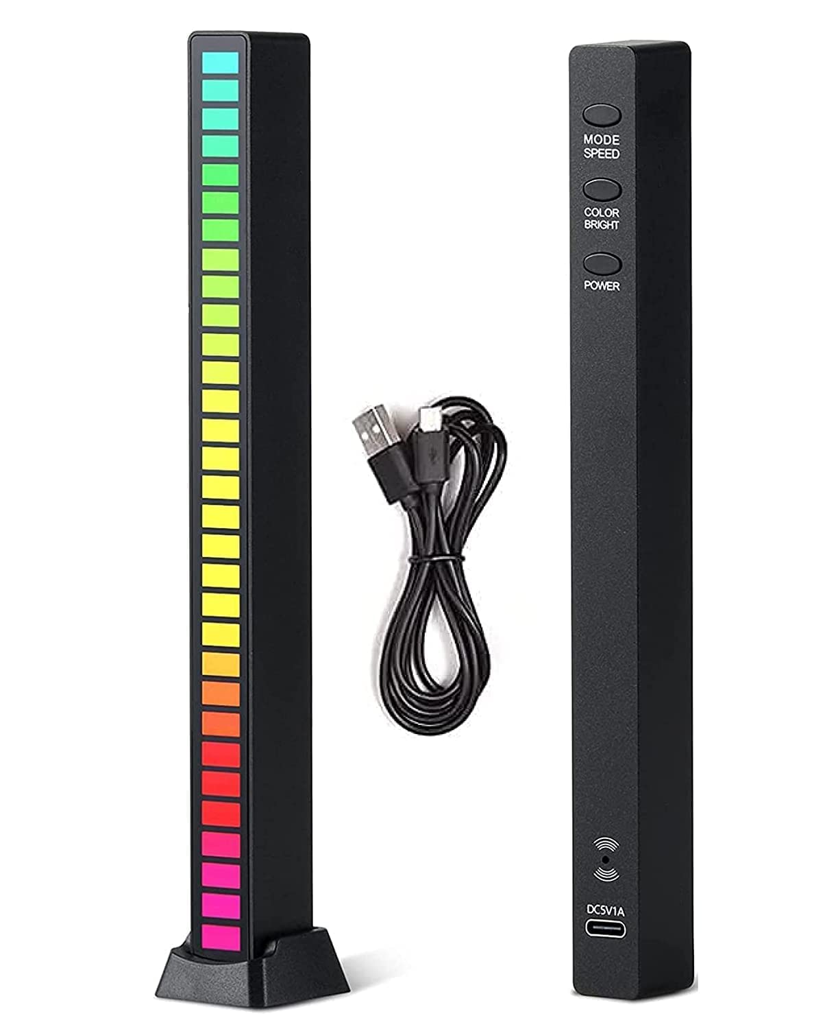 V2fashion 32-Bit Pickup Rhythm Light Music Level Indicator RGB Colorful Sound Control Voice Activated Light Music Ambient LED Lamp Bar for Desktop Car TV (Multicolour) (1 Pcs) (B0CVW53DB5) Amazon Price History, Amazon Price Tracker