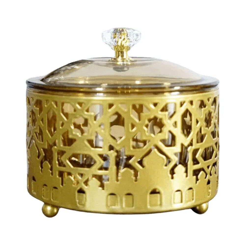 Luxylei Ramadan Trays Eid Mubarak Chocolate Candy Bowl Serving Dish with Lid Ramadan Food Storage Container Ramadan Decorations Eid Party Supplies
