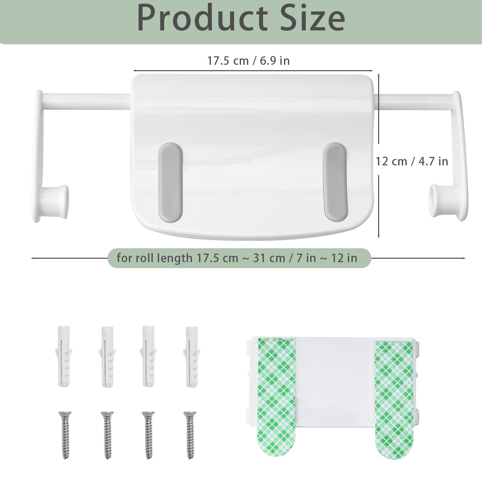 Portascottex Da Cucina YoHyien Porta Scottex Da Parete, Portarotoli Da Cucina Adesivo Organizer Salvaspazio In Abs Bianco - 8