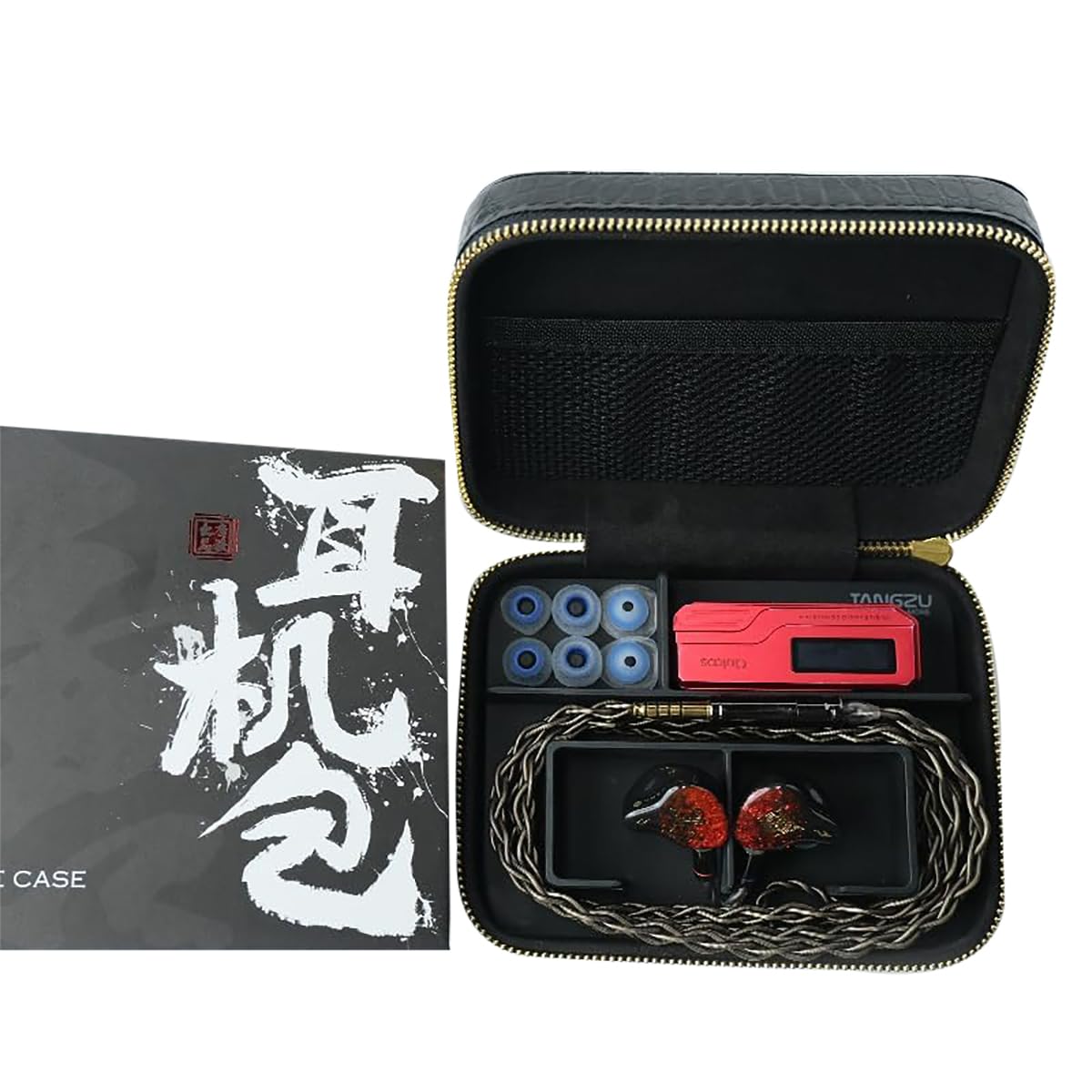DUNU DK3001BD + TANGZU イヤホンケース Amazon.com: TANGZU Premium Leather Earphone Case, Water-Resistant