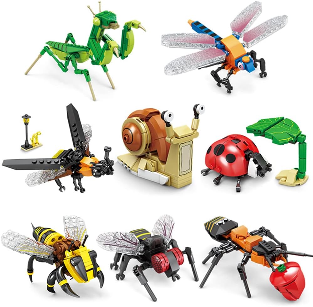 8 Packs Building Block Insect Assorted Bugs Toy Creative