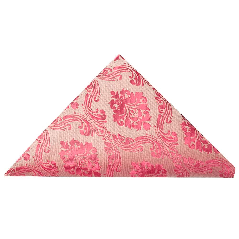 Ties R Us Men's Pink Light Coral Paisley Pocket Square Hanky Handkerchief