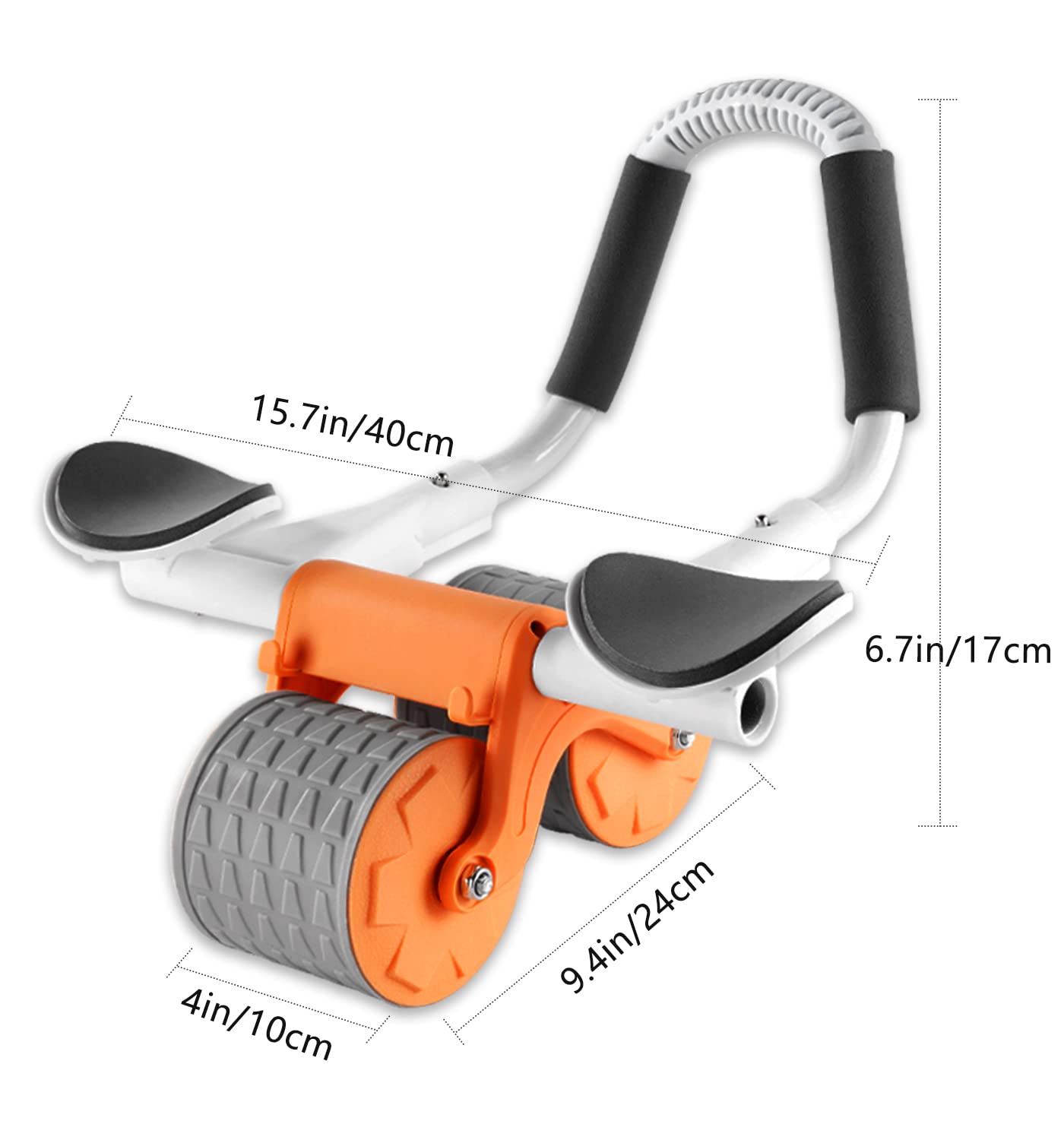 Rullo addominale Ab Roller con supporto per gomiti, AB Wheel con rimbalzo automatico, per addominali con tappetino per ginocchia per uomini e donne