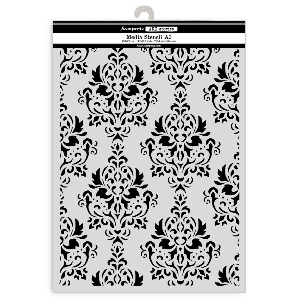 Stamperia Mix Media Art Stencil A3 - Gardens of Time Tapestry
