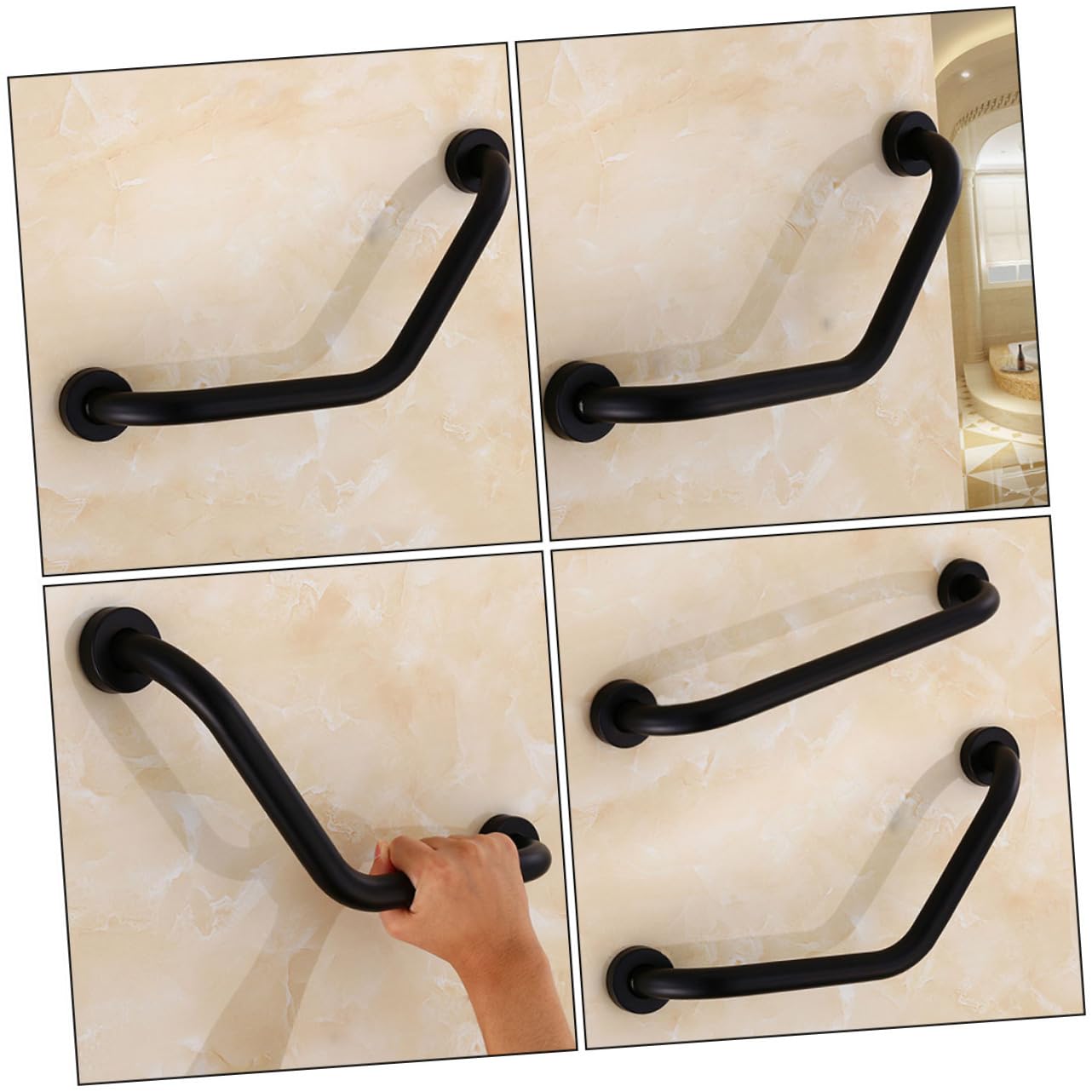 TOPPERFUN Barra de Seguridad Antideslizante Inoxidable para Baño y Ducha Agarradera para Ancianos y Diseño para Prevención de Caídas y Soporte Reducidos