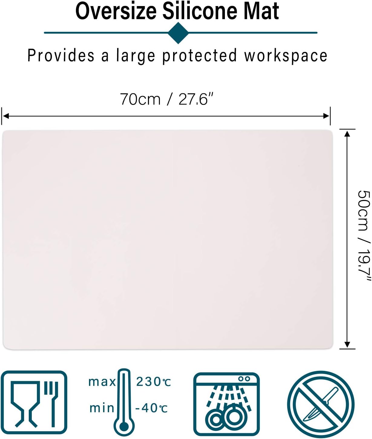 Beige Silicone Mat 27.6 x 19.7 inches, Gartful Silicone Crafts Sheet for Arts, Casting Molds Mat, Countertop Protector, Placemat Large Table Mat Desk Saver Pad, Nonstick Nonskid, Set of 2
