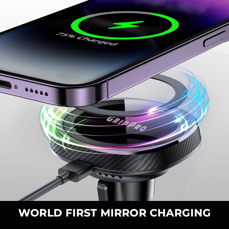 Image of for Magsafe Car Mount Wireless Charger 15W Car Charger for iPhone Magnetic Car Phone Holder Mount with Wireless Fast Charging Compatible for iPhone 14 13 12 with Cooling Fan