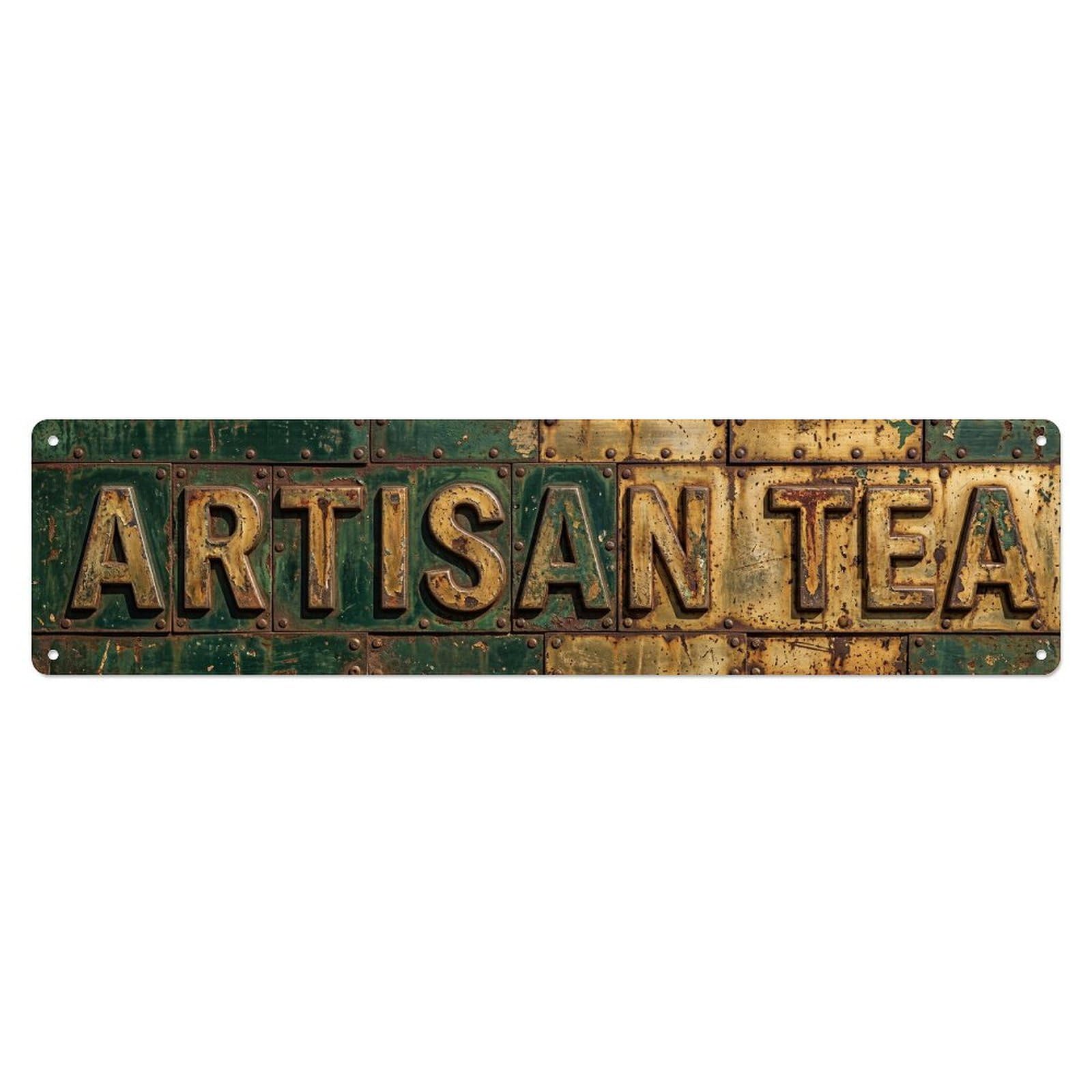 Okahys 4X16inch(10X40cm) Artisan Tea Retro Cafe Metal Tin Sign