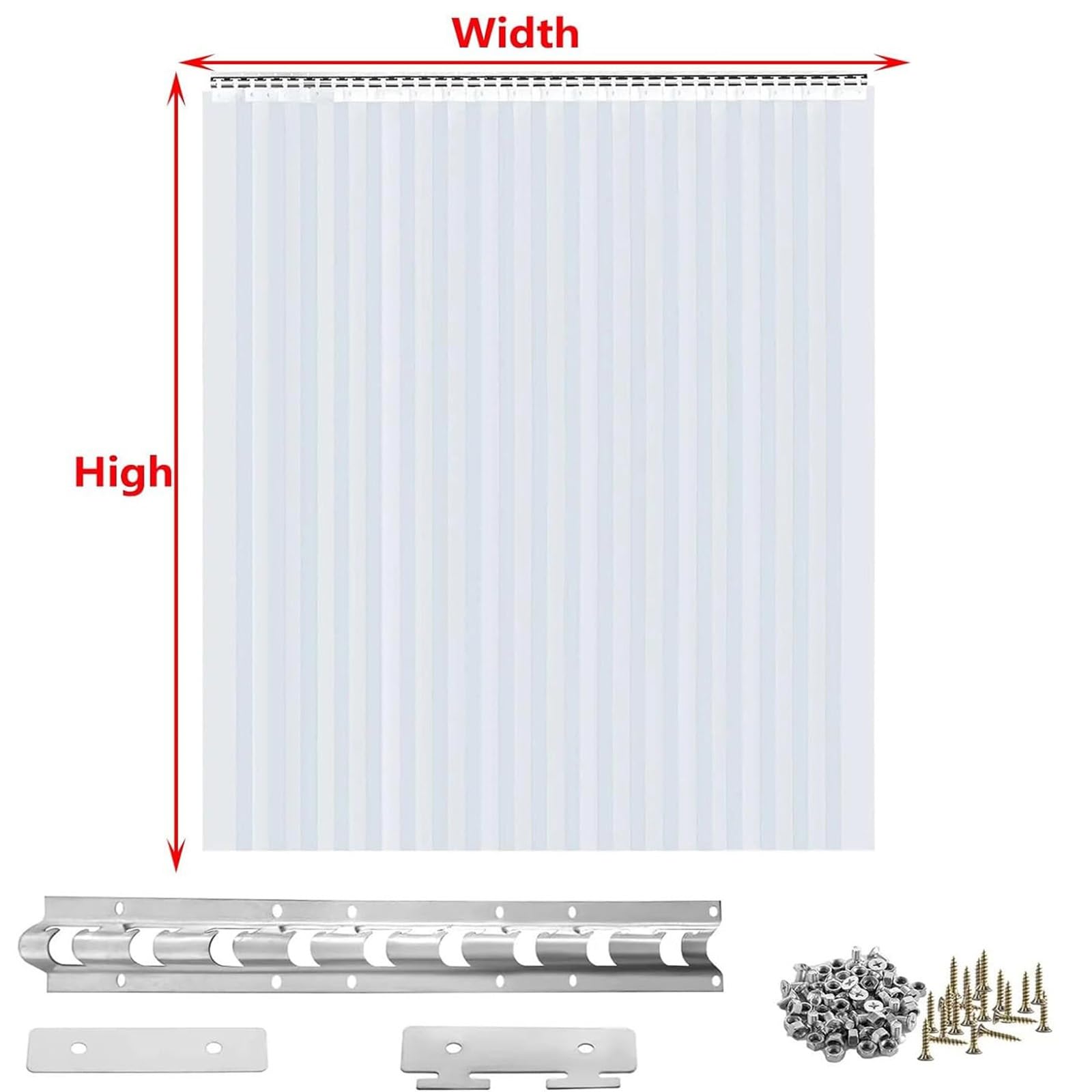 Kit di strisce in PVC per porte, tende impermeabili in vinile per magazzini, negozi e celle frigorifere, 150 x 240 cm, in plastica resistente