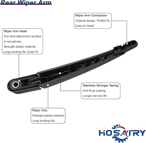 Miniatura 3 de HOSAIRY Juego de limpiaparabrisas trasero para Ford Escape Flex 2008-2019, para Mazda Tribute 2008-2011, para Mercury Mariner 2008-2012, para