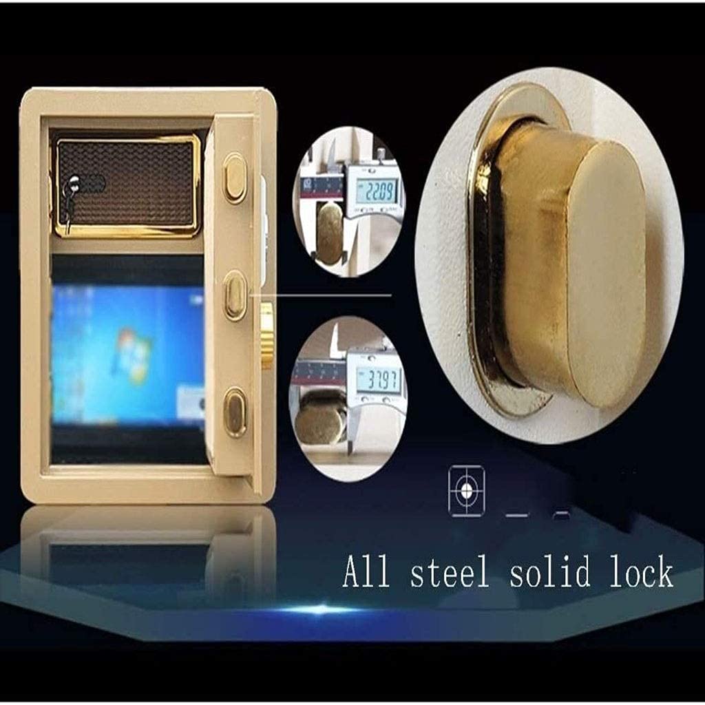 RLKHXBS Mechanical Safe, In-wall Office Password Safe Box Medium-Sized Upgrade Reinforced 45cm All-Steel Safe Deposit Box,Yellow Safety Box