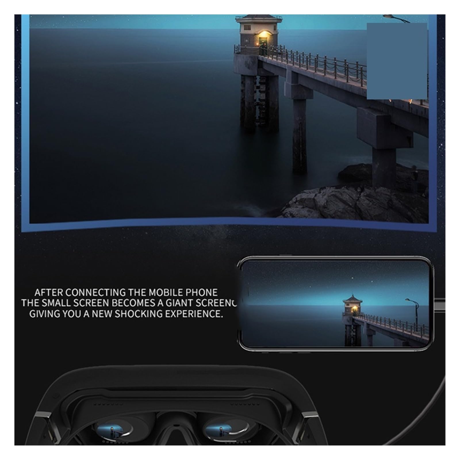 Szklanki wirtualnych szerokich ekranu okulary, okulary, 3D VR Smartglasses, inteligentne okulary Android