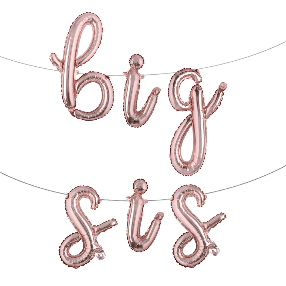 Amazon.com: 16 inch Lowercase Multicolor Big SIS Balloons Banner Foil  Letters Mylar Balloons for Baby Showers Birthday Party Decoration (L Big  Sis Rose Gold) : Toys & Games