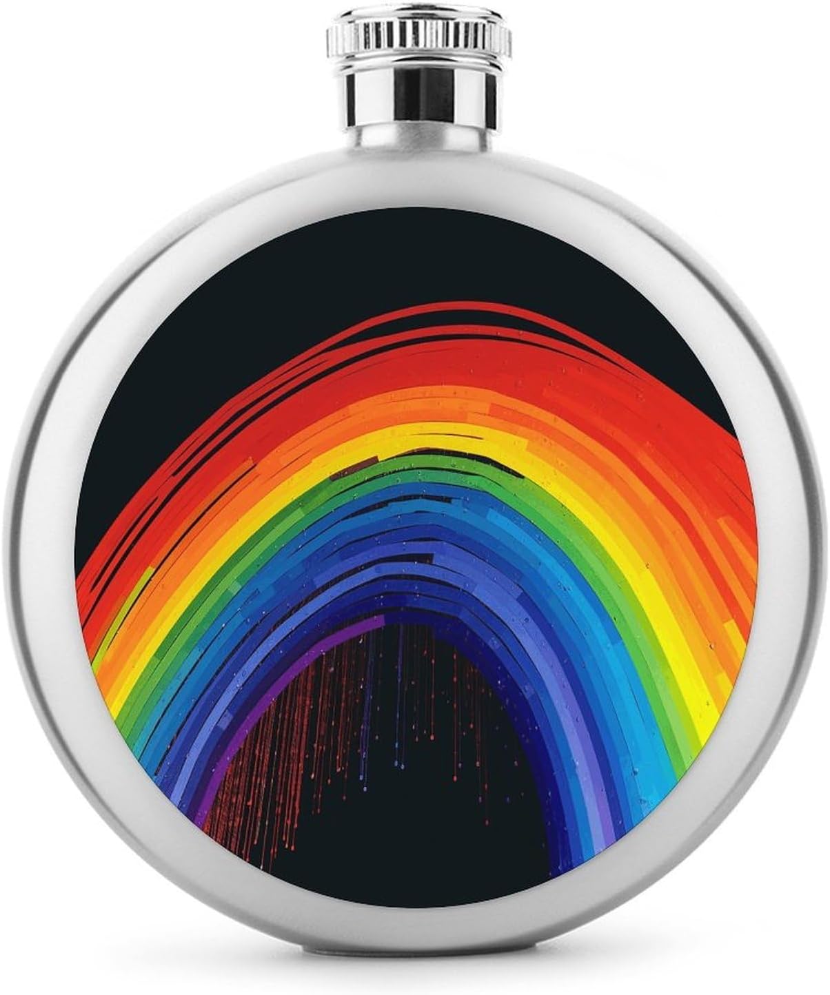 Rainbow Hip Flask Flask for Liquor for Men 5 OZ Stainless Steel Hip Flasks Portable Whiskey Flasks for Outdoor Camping Hiking Climbing, Father's Day Gift for Men