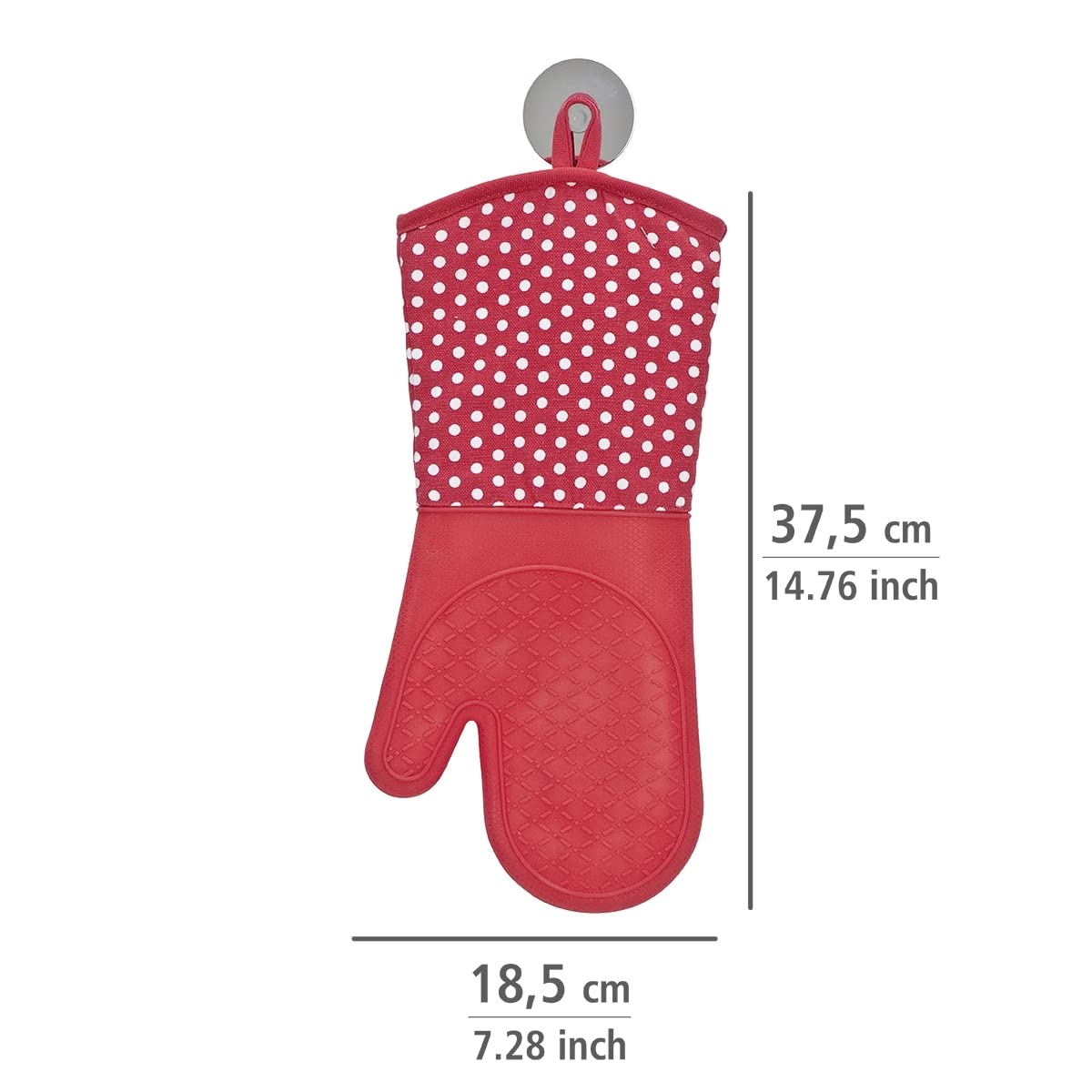 Wenko 2102168100, Confezione 2 guanti in silicone da cucina, colore: Rosso