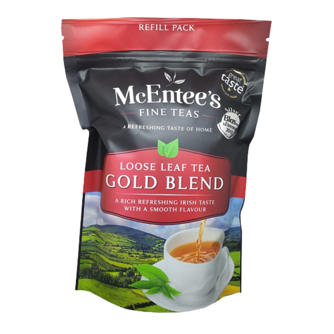 McEntee's Tea Three Pack of Traditional Irish Blends (Pack of 3) – Breakfast, Afternoon and Gold Blend 250g Refill Bags - Expertly Blended in Ireland. Kenyan,