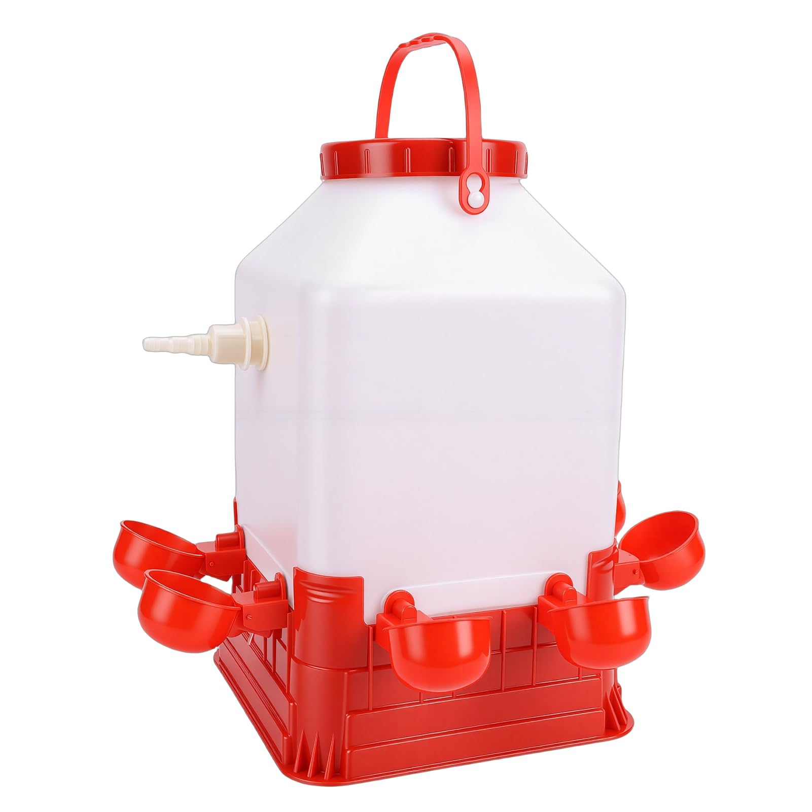 Abbeveratoio Automatico per Pollame, Grande capacità, Design Durevole per Uso Agricolo, Plastica da 10 Litri con 8 Ciotole