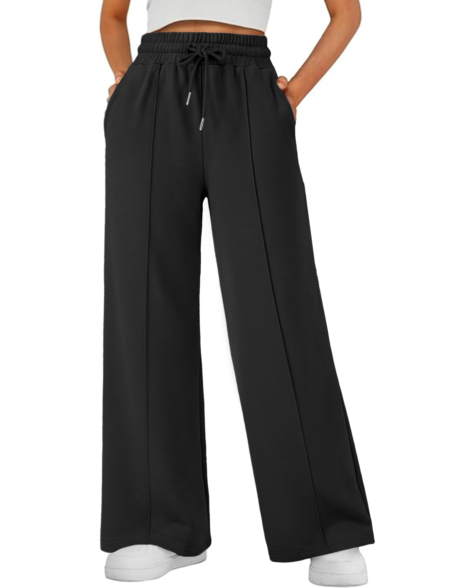 Friptspyg Jogginghose Damen Baggy Hosen Damen mit Elastischem Bund Weite Beine Freizeithose Traininghose mit Taschen