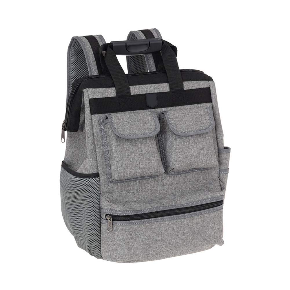 Professional Electrican Tool Backpack,Tradesman Tool Bag Organizer,Large Tools & Long Screwdrivers Tote Bag,Waterproof Heavy Duty Tool Backpack For Contractor,HVAC,Plumber,Carpenters (Grey)