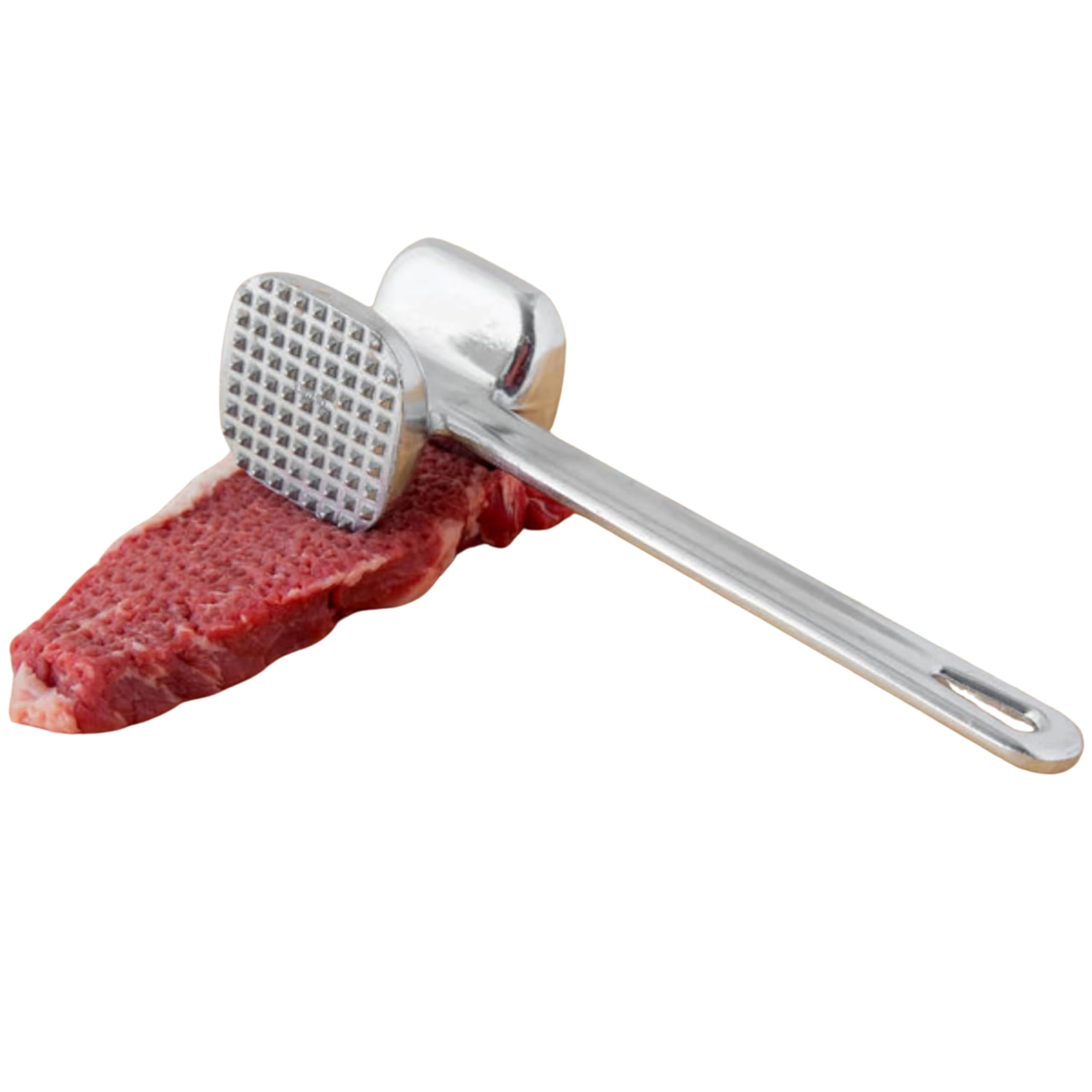 TWOW Meat Tenderizer Hammer, Heavy-Duty Mallet for Kitchen, Dual-Sided Pounder for Tenderizing Steak, Beef, Chicken – Stainless Steel Meat Hummer with Comfortable Grip for Cooking & Food Prep