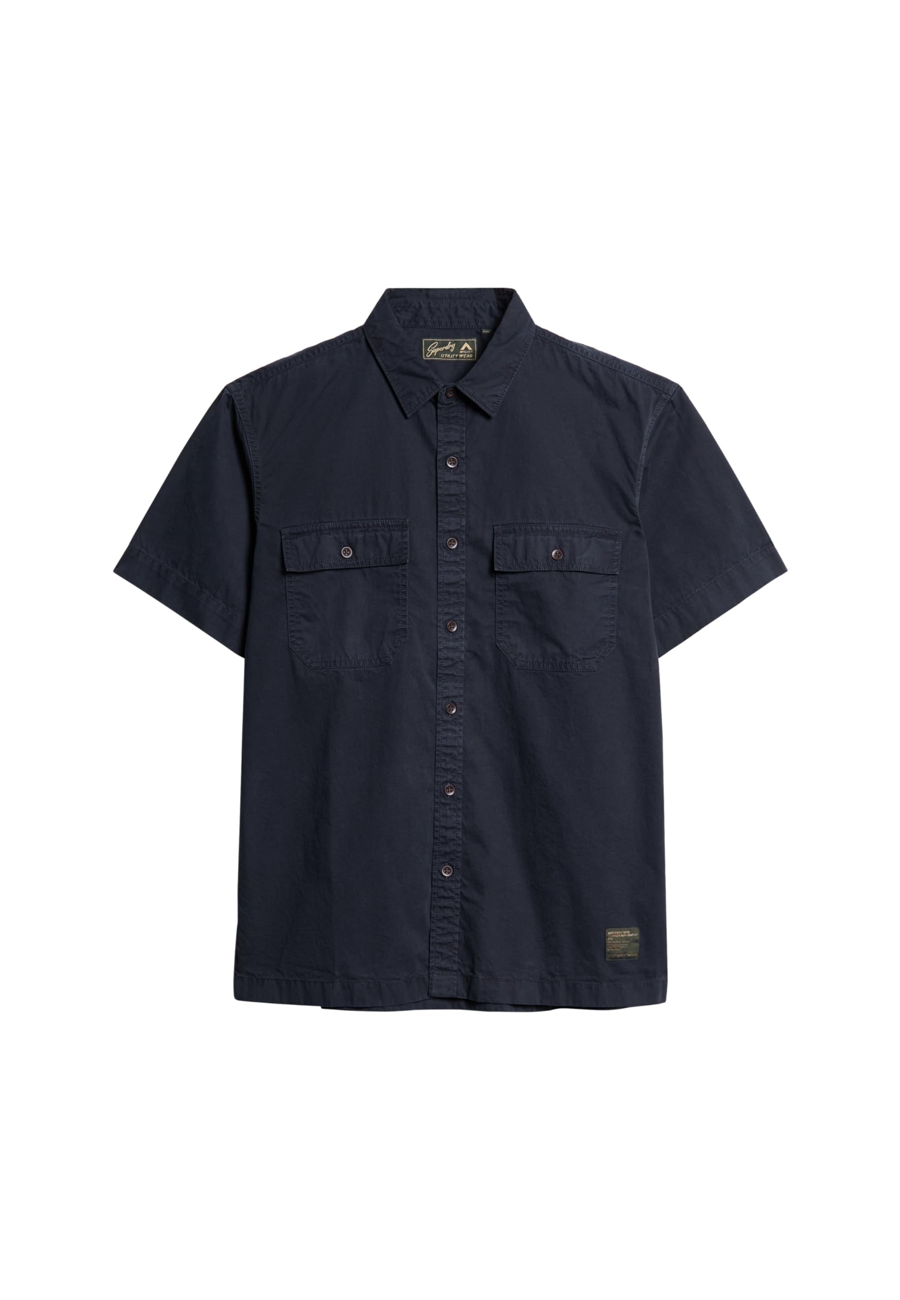 Superdry Men's Dark Navy Military Short Sleeve Shirt, Xxl