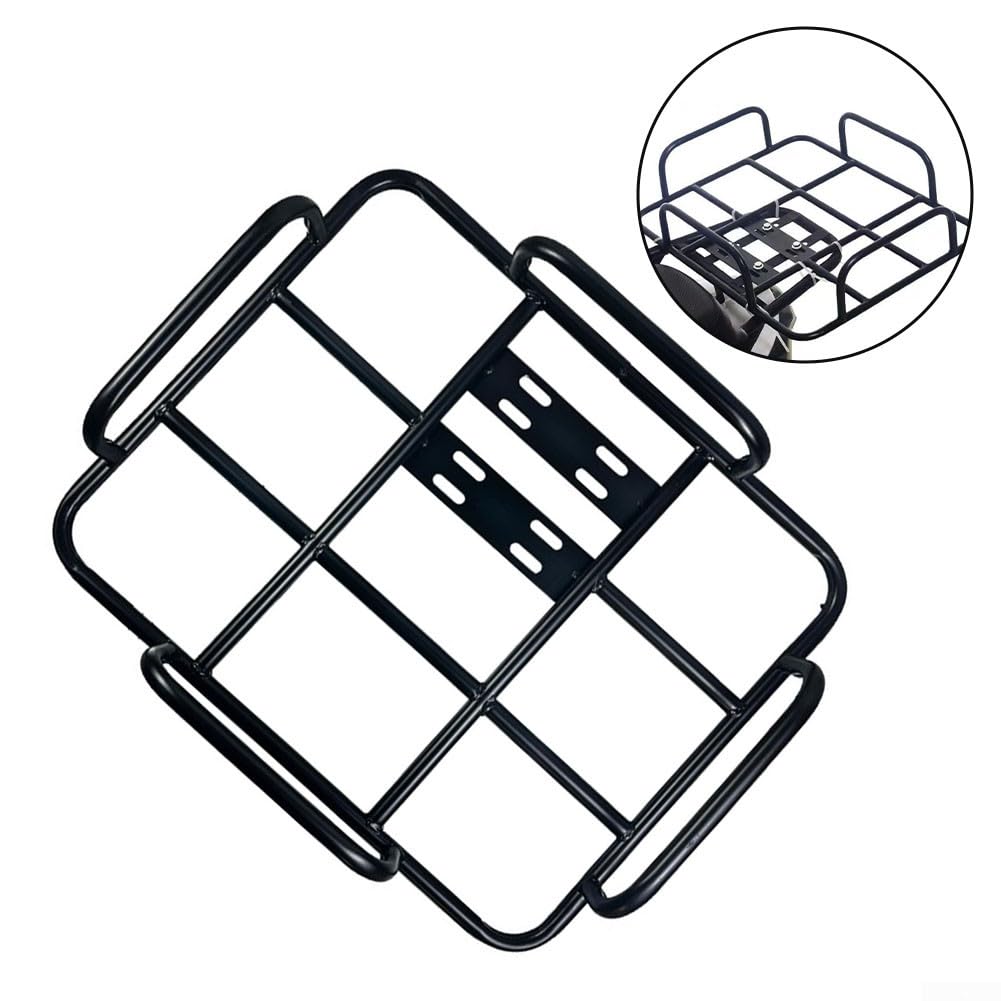 Grille arrière pour boîte de livraison de nourriture de moto avec garde-corps pour boîtes de 50 x 40 cm, kit de support de panier de transport de bagages en fer pour scooter électrique
