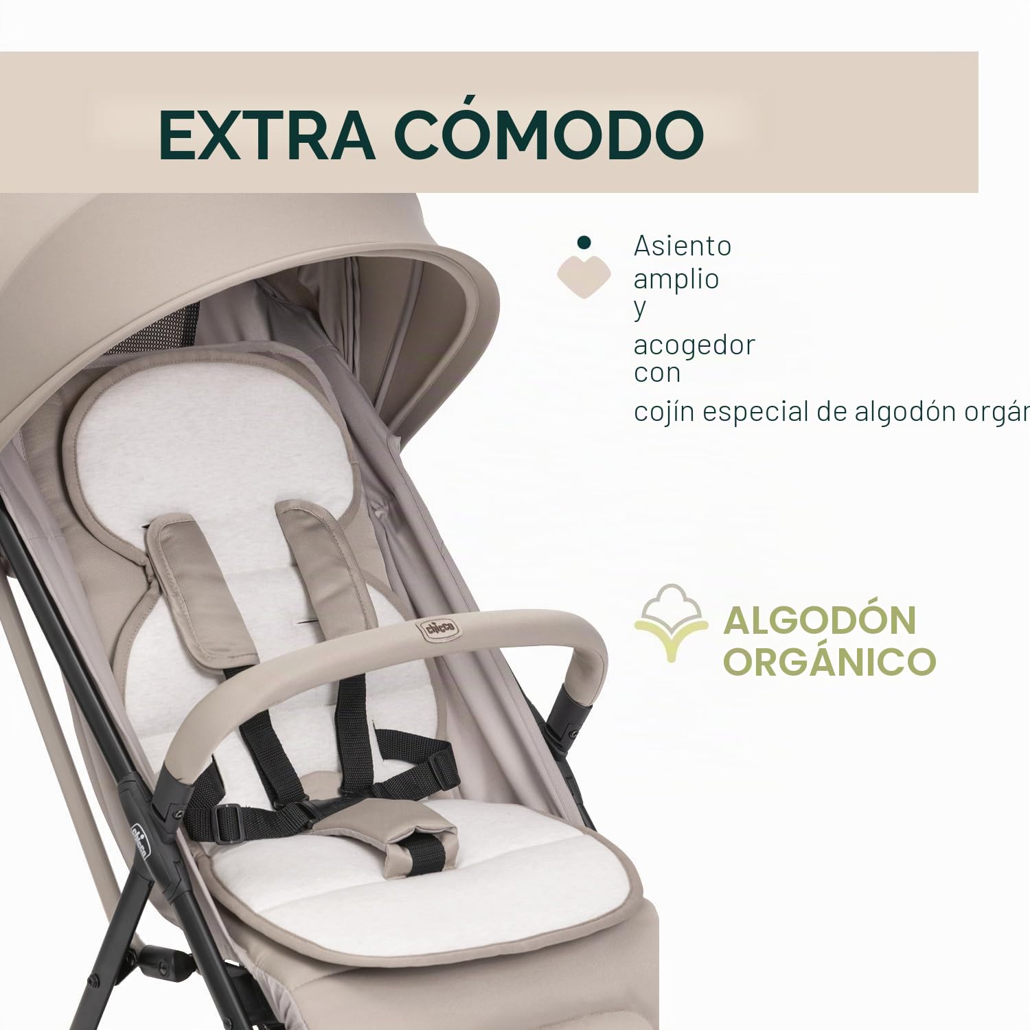 Chicco Silla de Paseo Ligera Taormina, Desde nascimiento hasta 22 Kg, Carrito Bebé, Plegado con una sola mano, Compacto y Ligero, Capota con Protección UV50+, Respaldo Ajustable y Reclinable, Beige