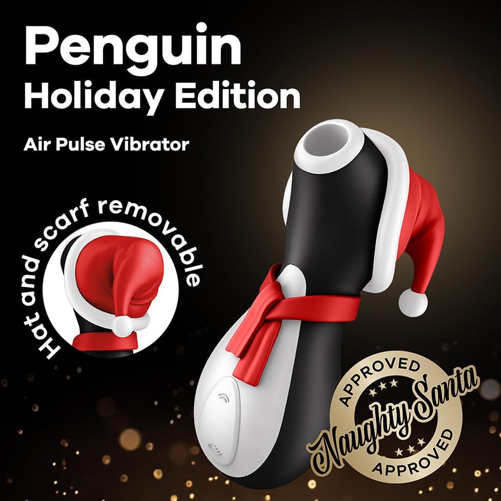 Satisfyer Penguin Holiday Edition Vibrator Sex Toy | Adult Toys for Women | Suction Clitoral Stimulation Vibrator | Vibrating Sexual Pleasure Device | Stimulation Vibrators | Female Wellness Tools |