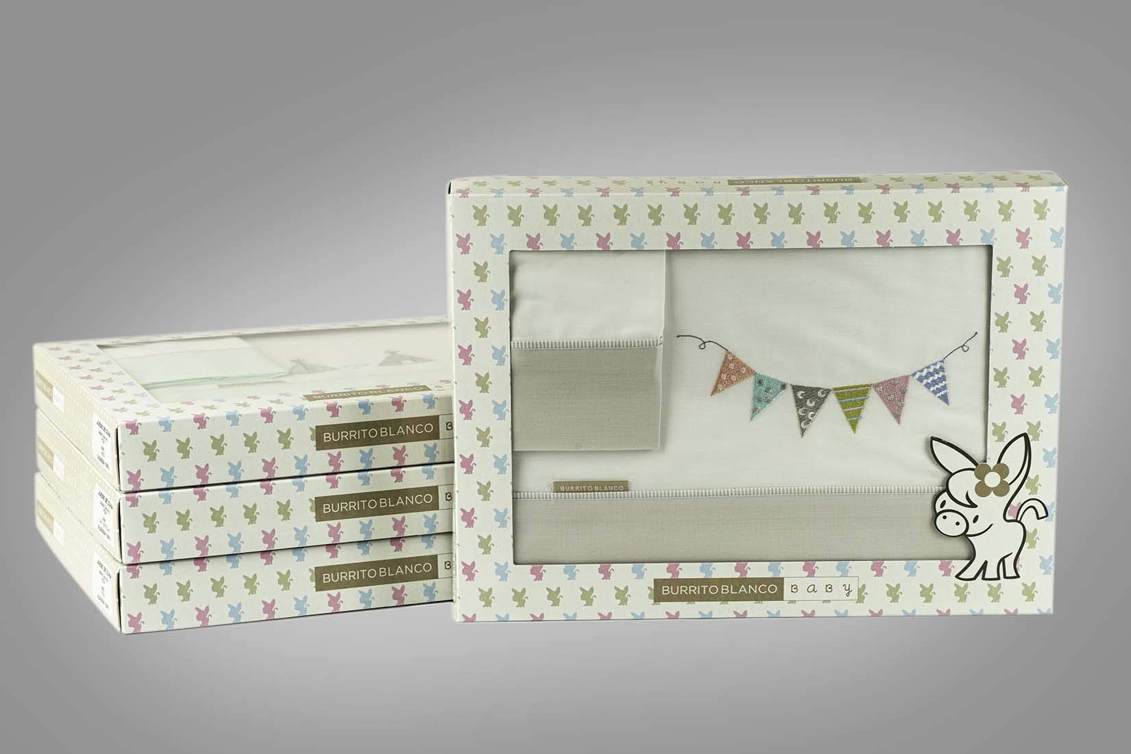 Burrito Blanco | Sábanas Cuna, maxicuna y minicuna Bordadas, 214 Gris | para Maxicuna de 70 cm (+ Medidas Disponibles) | Sábanas bebé