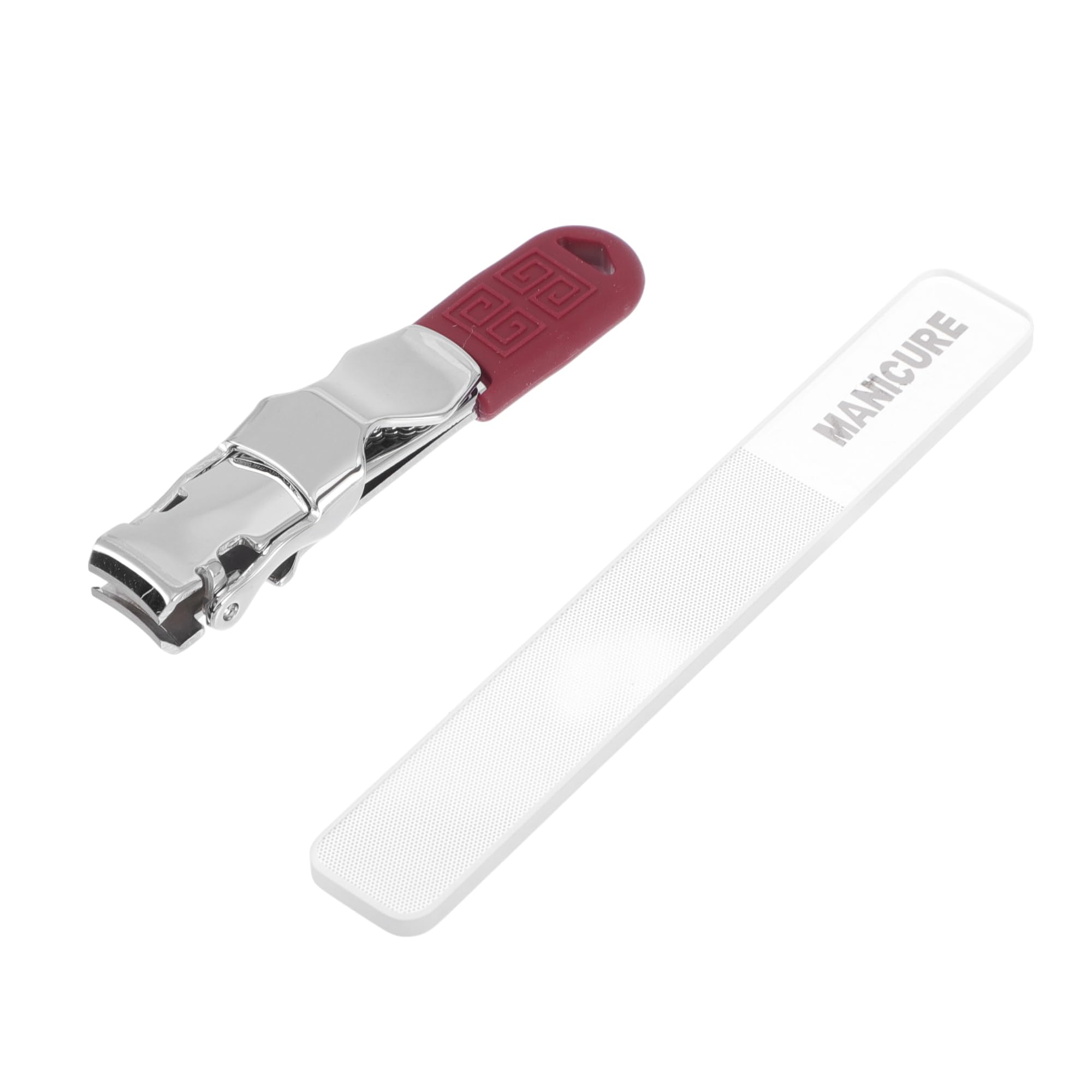 Generic Delicate Nail Clippers Silver Tone Red 1 Set