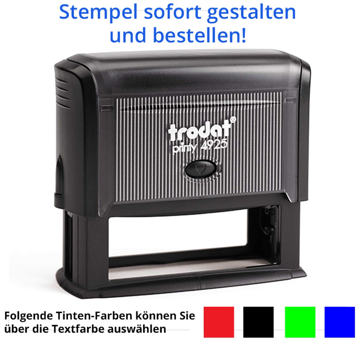 Trodat Printy 4925 - Sello (82 x 25 mm, para 9 líneas, en diferentes colores, diseño en línea), color negro