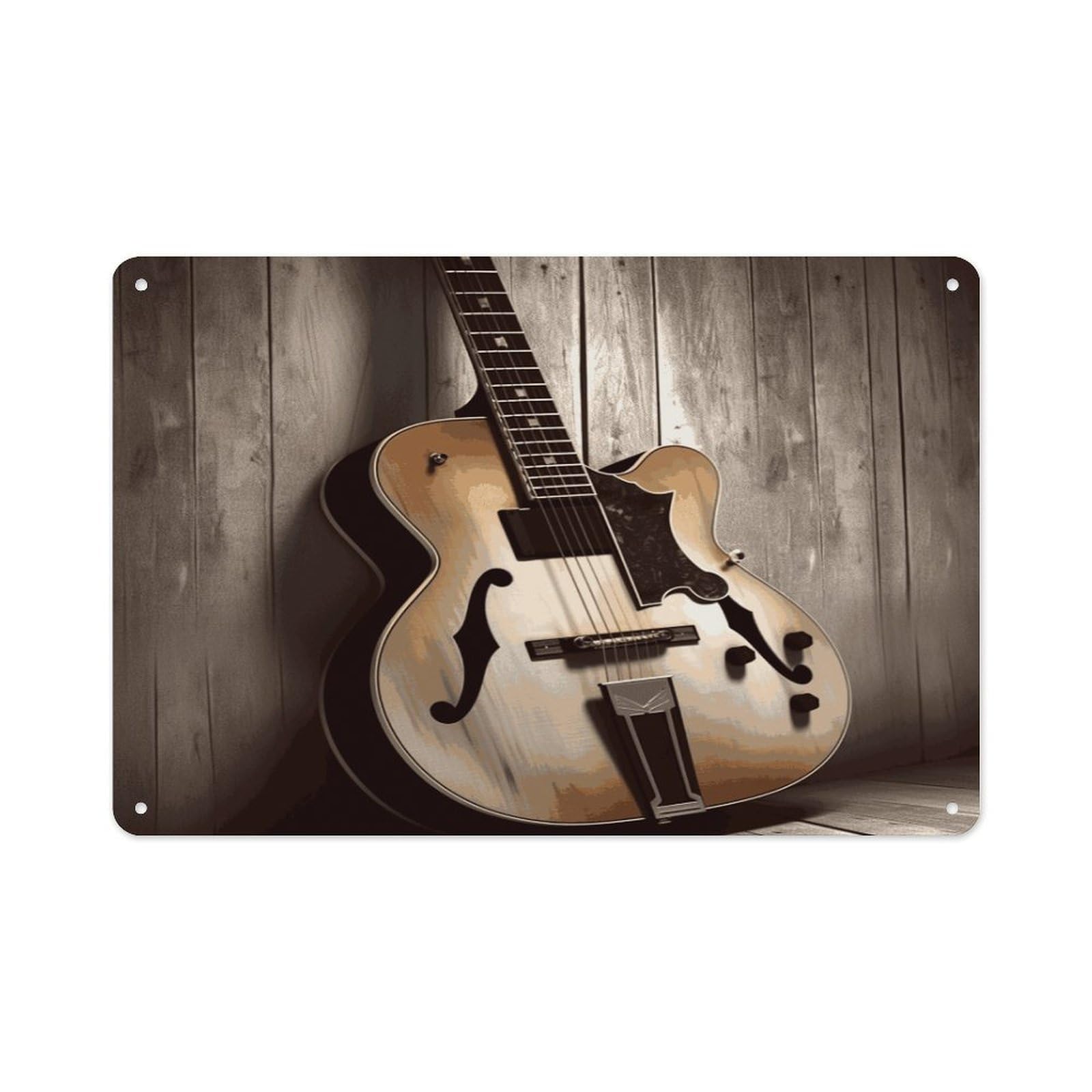 Btcowzrv Style Guitar Pictures Metal Sign 7.9 X 11.8 Inch, Aluminum Sign Wall Art Decor Easy To Install, Decorative Plaque For Home Bar Kitchen Pub Shop Garage