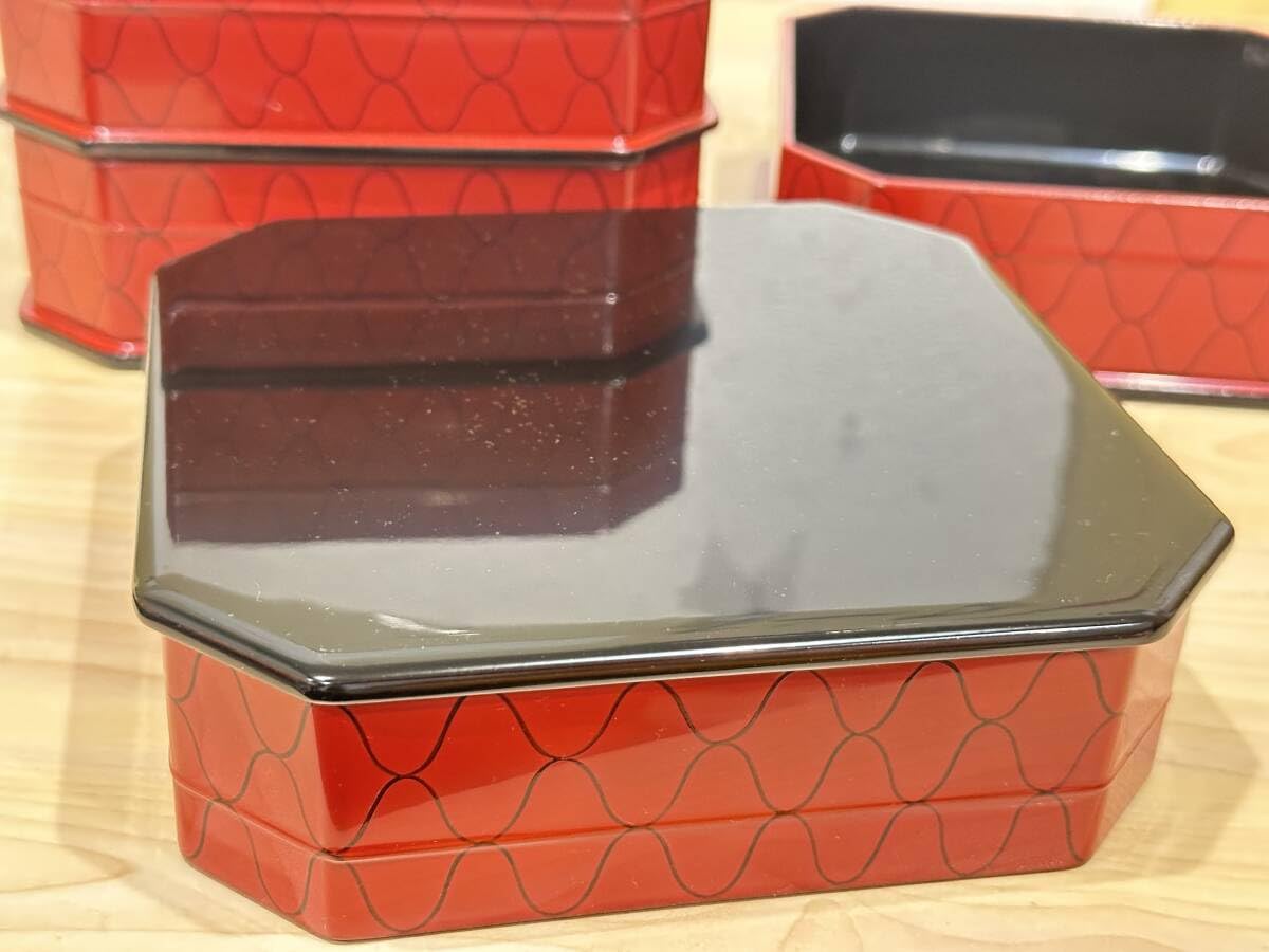 Amazon.co.jp: 5152 品 輪島塗 広峰作 縁高重 5段 共箱 茶道具 懐石