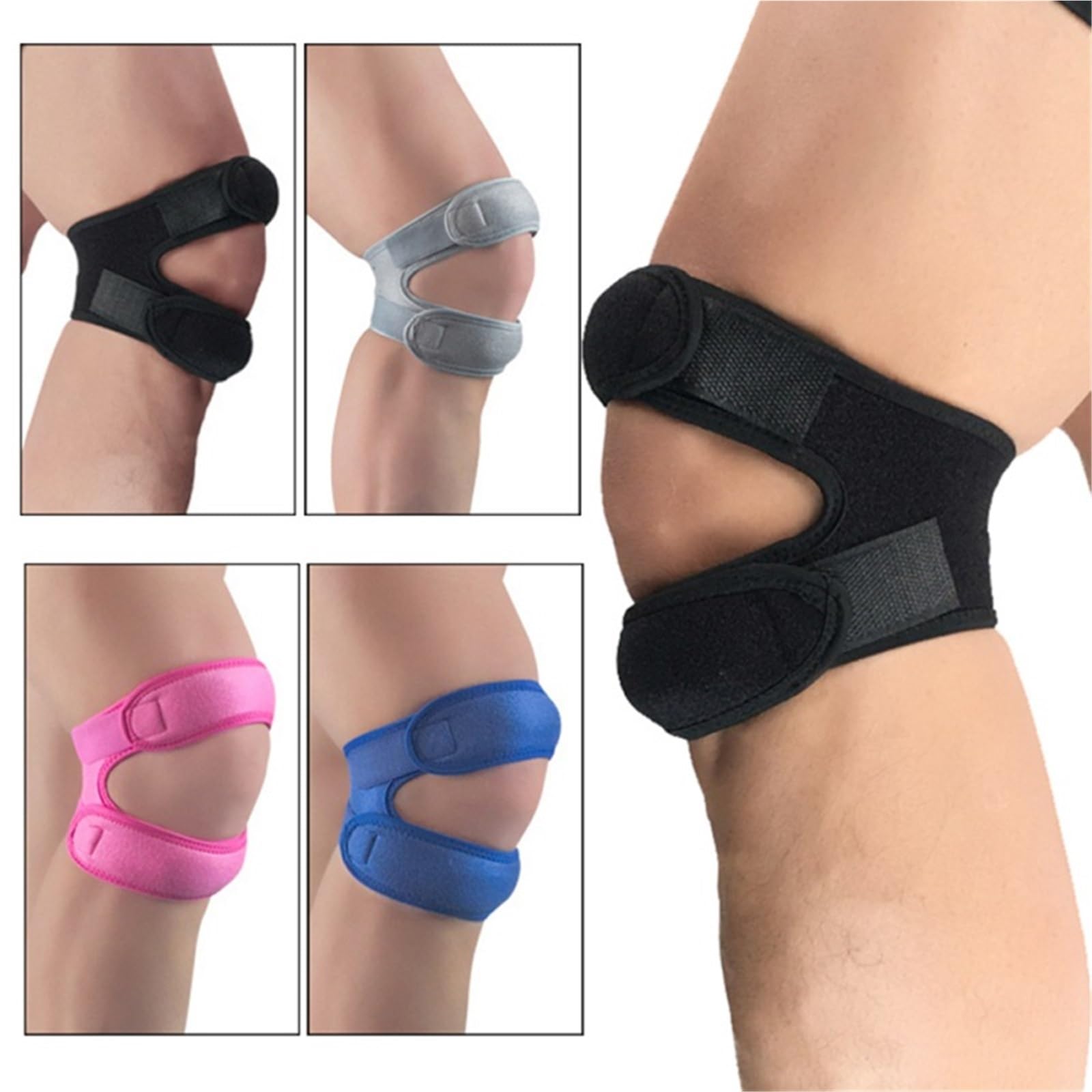 1 pz Sport Ginocchio Pad Rotula Benda Elastica Benda Fascia Calcio Basket Fitness Sport Corsa Ginocchio Brace Strumento, Grigio, M