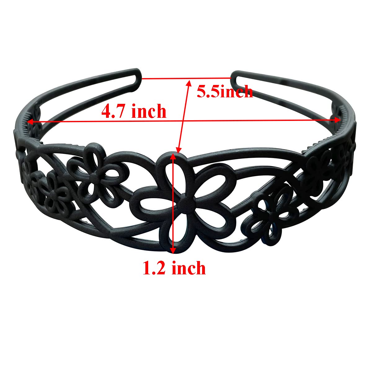 Lot De 5 Serre-Têtes Plastique Pour Filles Et Femmes - Bandeaux Largeur 30mm Avec Dents