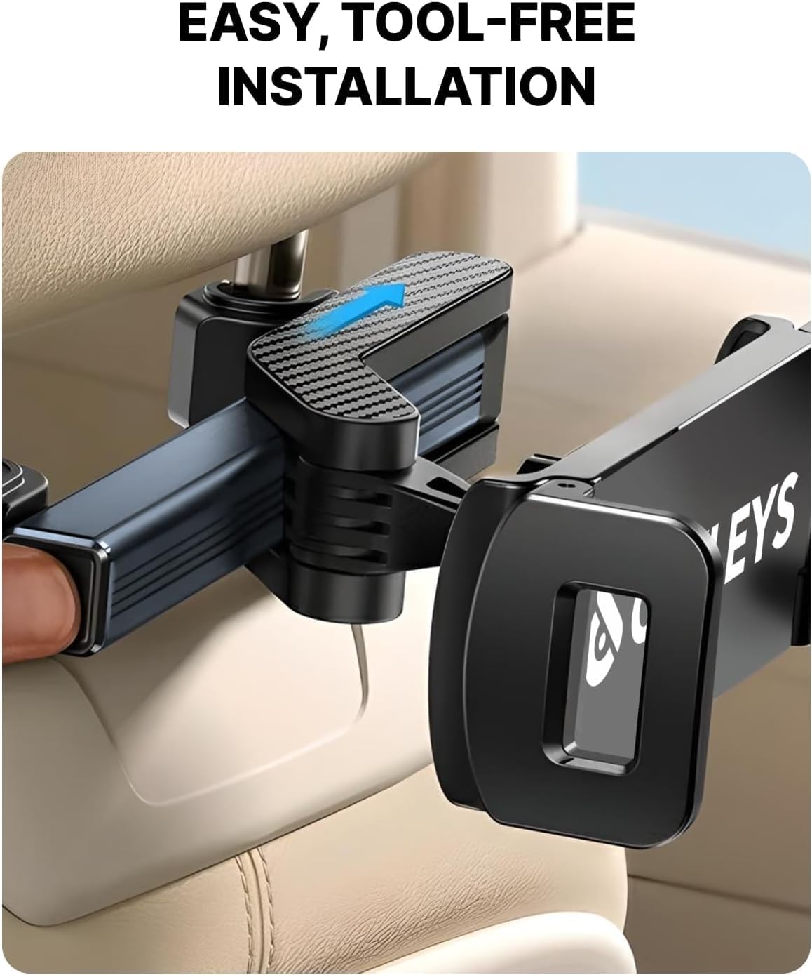 Owleys Tablet Holder for Car Headrest - Car Accessories for Kids - iPad Holder for Car Backseat - Adjustable Tablet Stand - Kids Road Trip Essentials - for iPad Air Pro Mini Galaxy 1pc